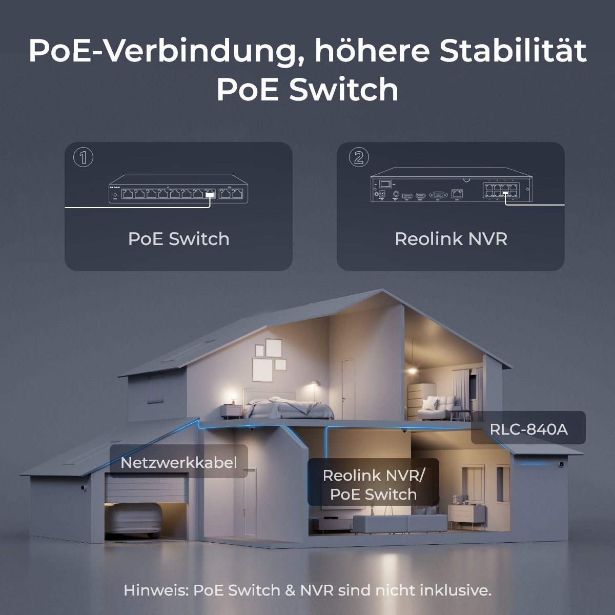 Reolink Überwachungskamera RLC-840A (Außenbereich, Innenbereich, IK10 Vandalismus,4K 8MP Ultra HD,125° breiter Sichtwinkel,2-Wege-Audio) – Bild 4 von 5