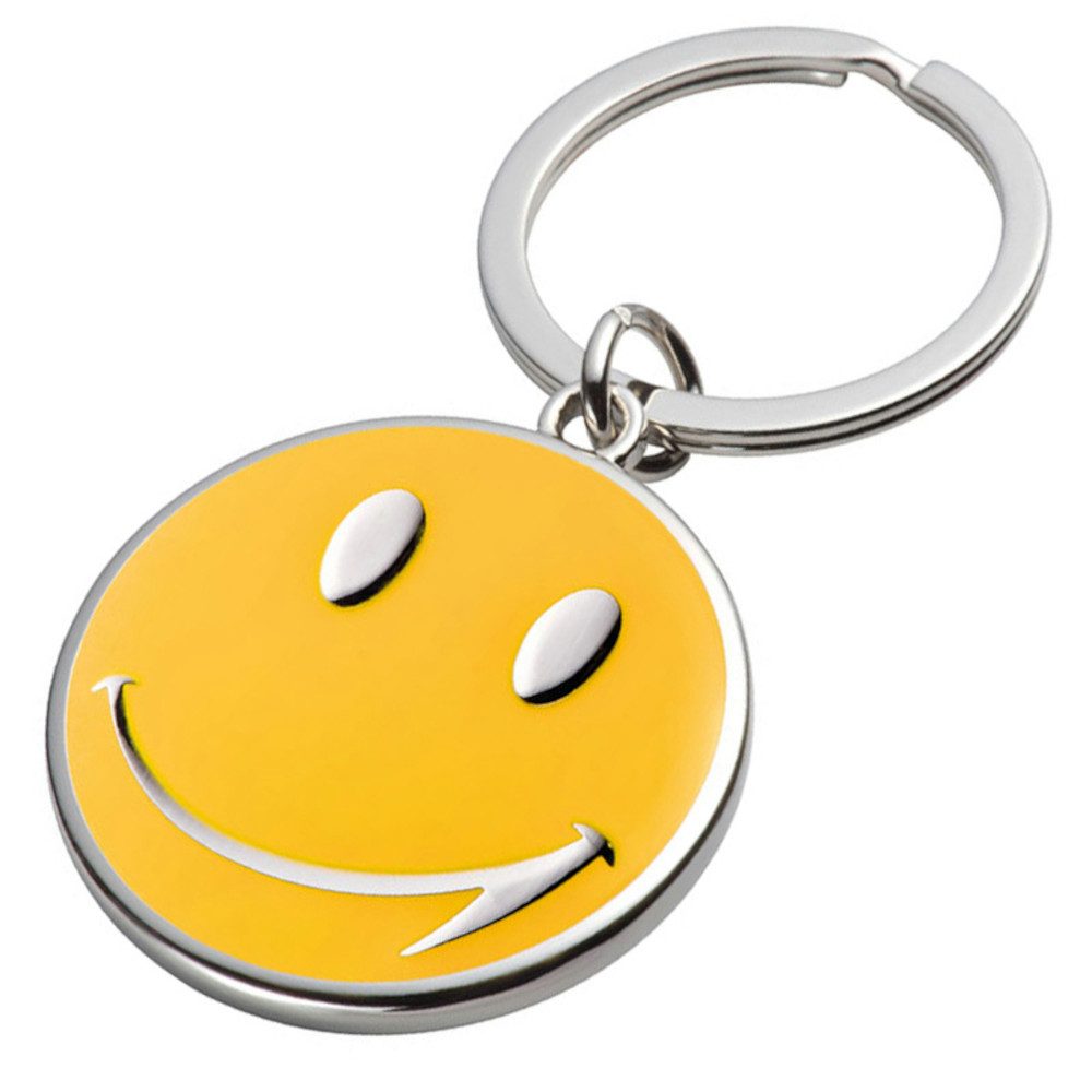 Easy Gifts Schlüsselanhänger Schlüsselanhänger "Smile" / aus Metall mit lächelnden Gesicht