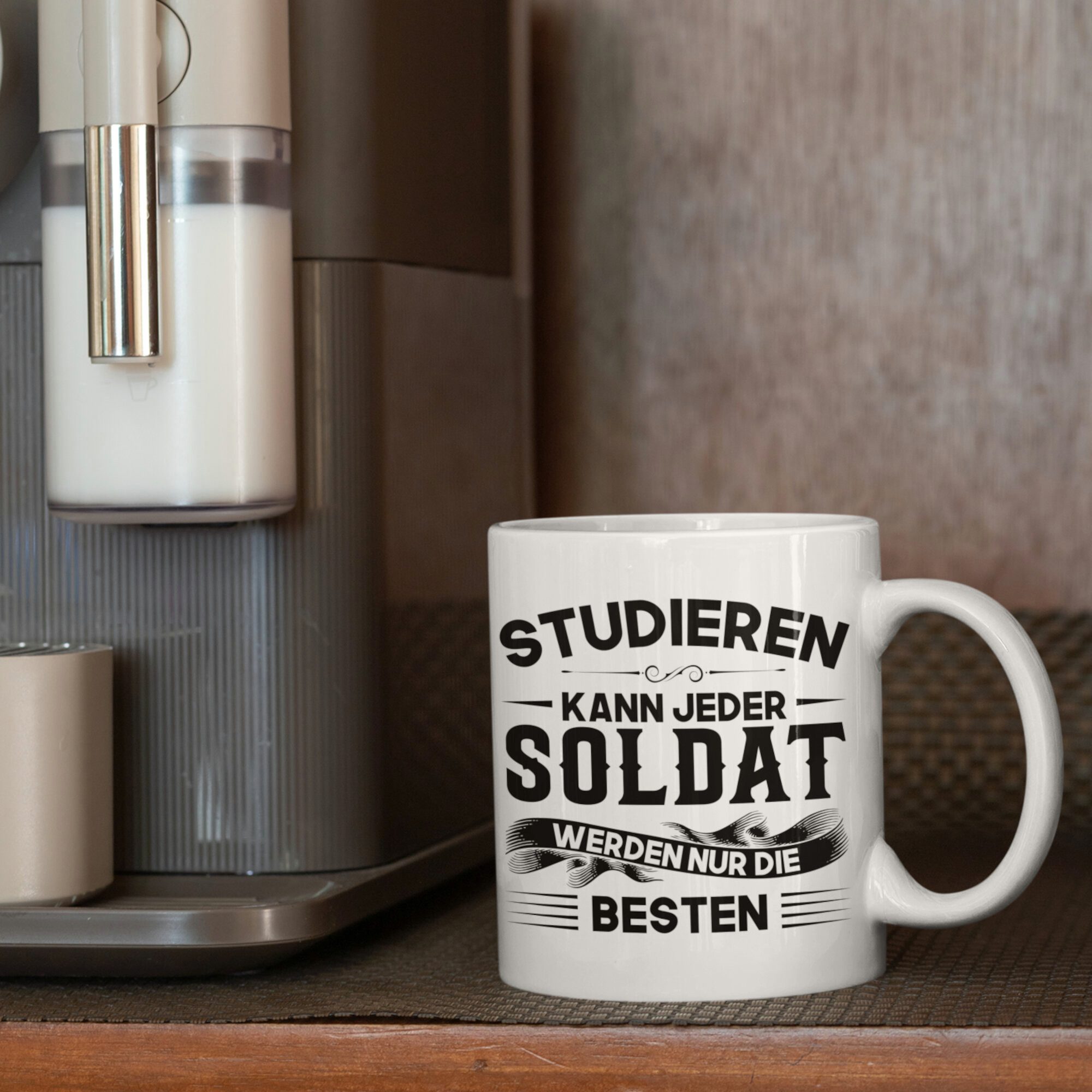 Printmacher Tasse Soldat Tasse Studieren Feldwebel Kaffeebecher Militär, Keramik