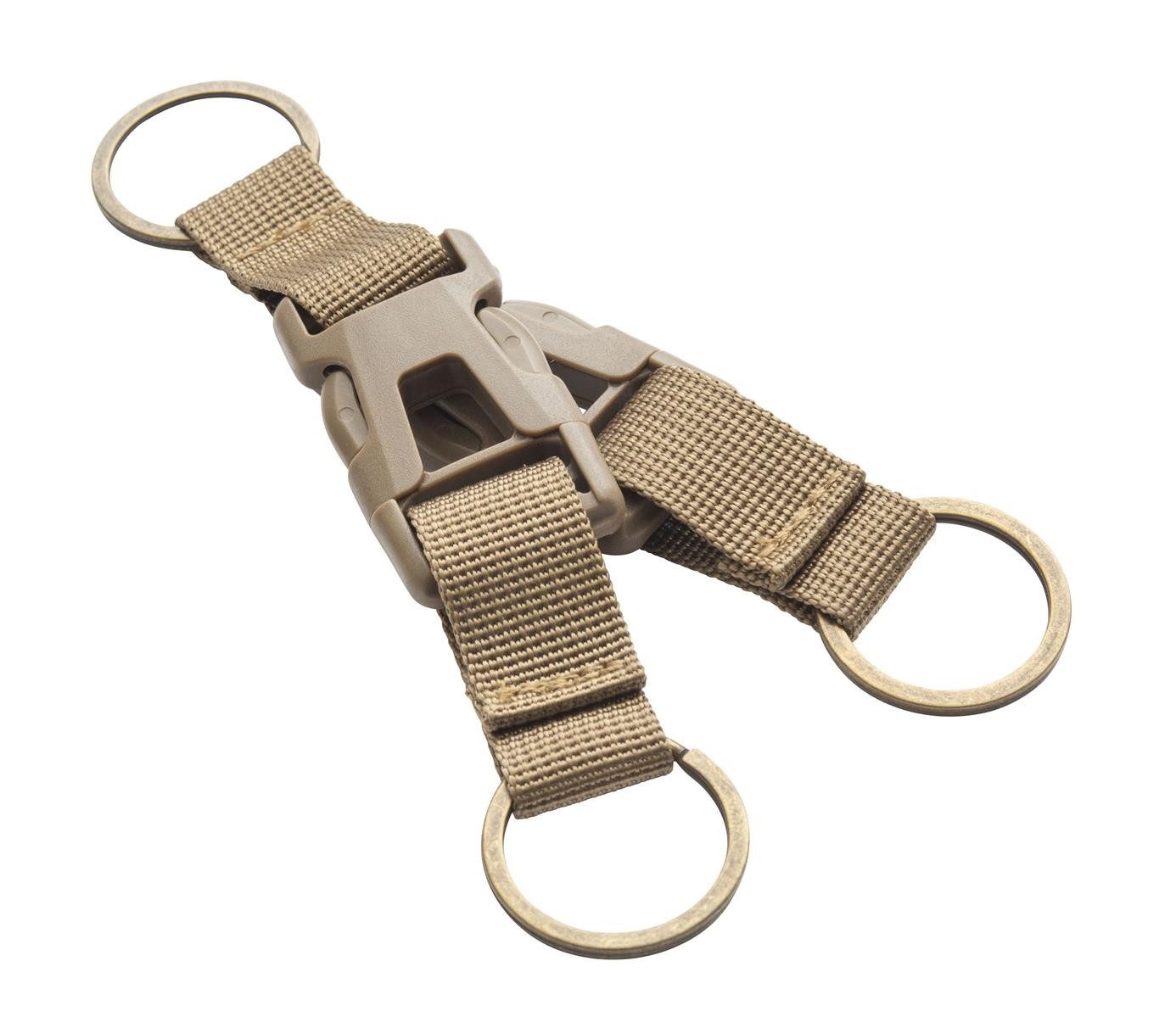 Munkees Schlüsselanhänger Abnehmbarer Karabiner mit Nylonband in Khaki, Outdoor geeignet