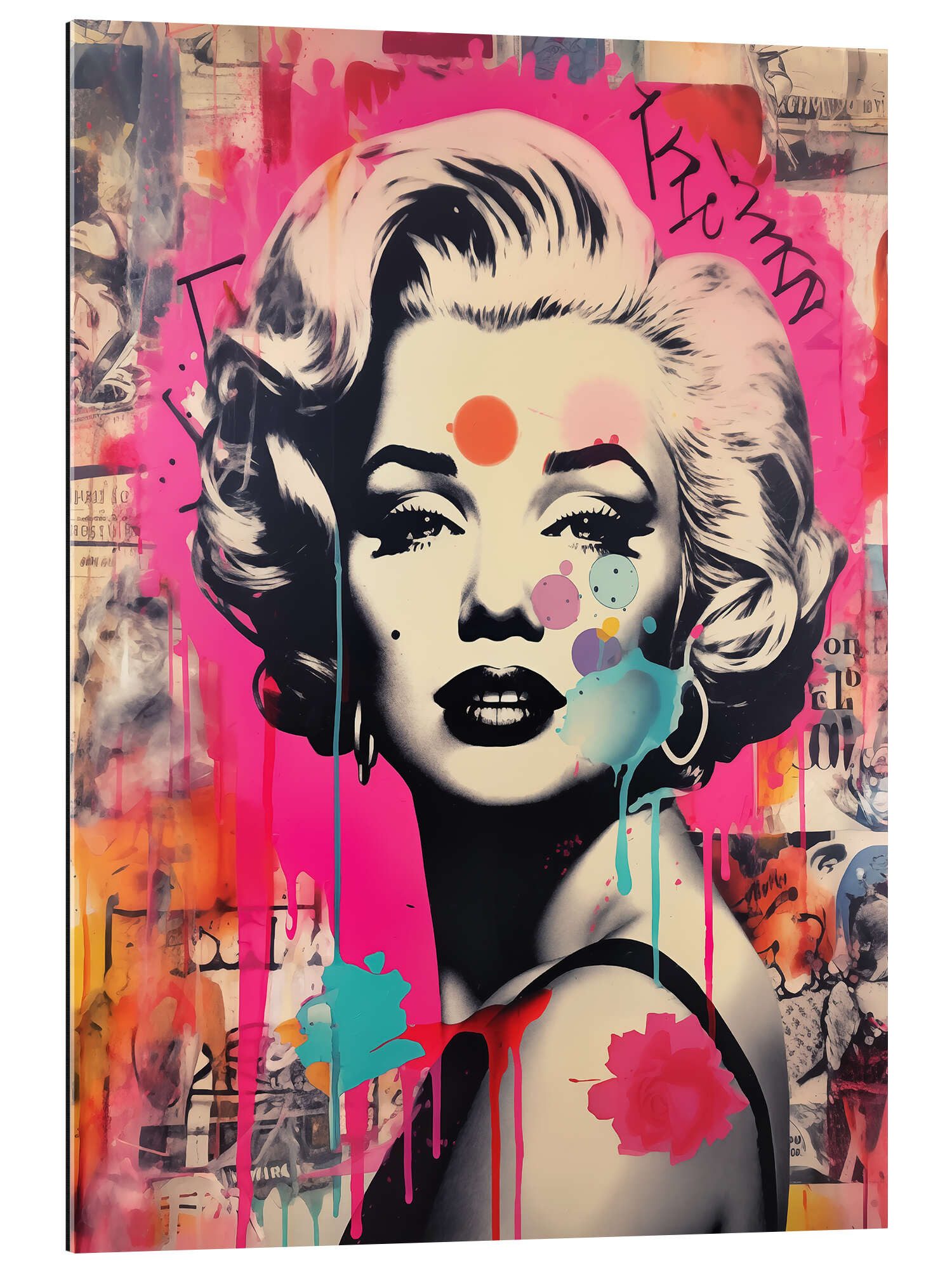 Posterlounge Wandbild Marilyn Street Art Graffiti, Frank Daske, erhältlich als Poster, Leinwandbild, Wandsticker oder Acrylglasbild