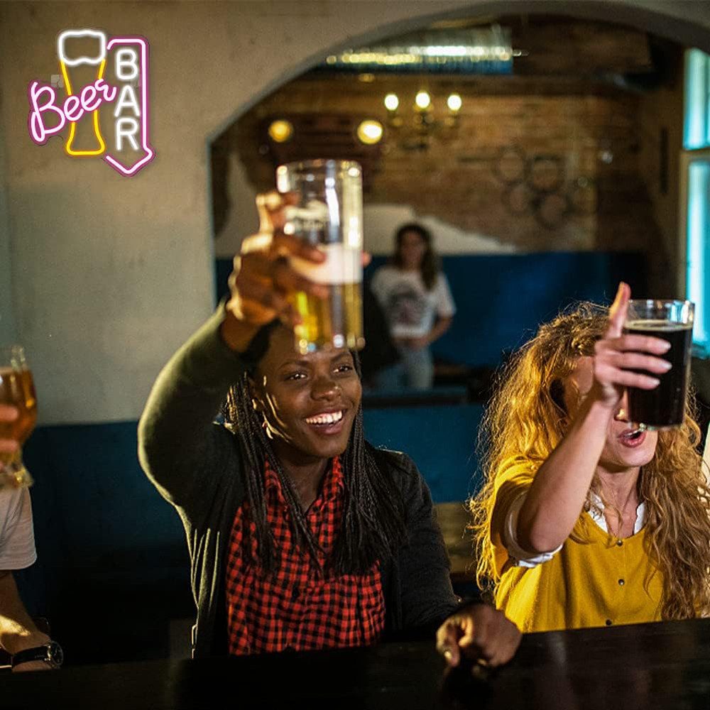 JIBENNEON LED Dekolicht Neonlicht Beer Leuchtreklame Deko mit Dimmbare USB- günstig online kaufen