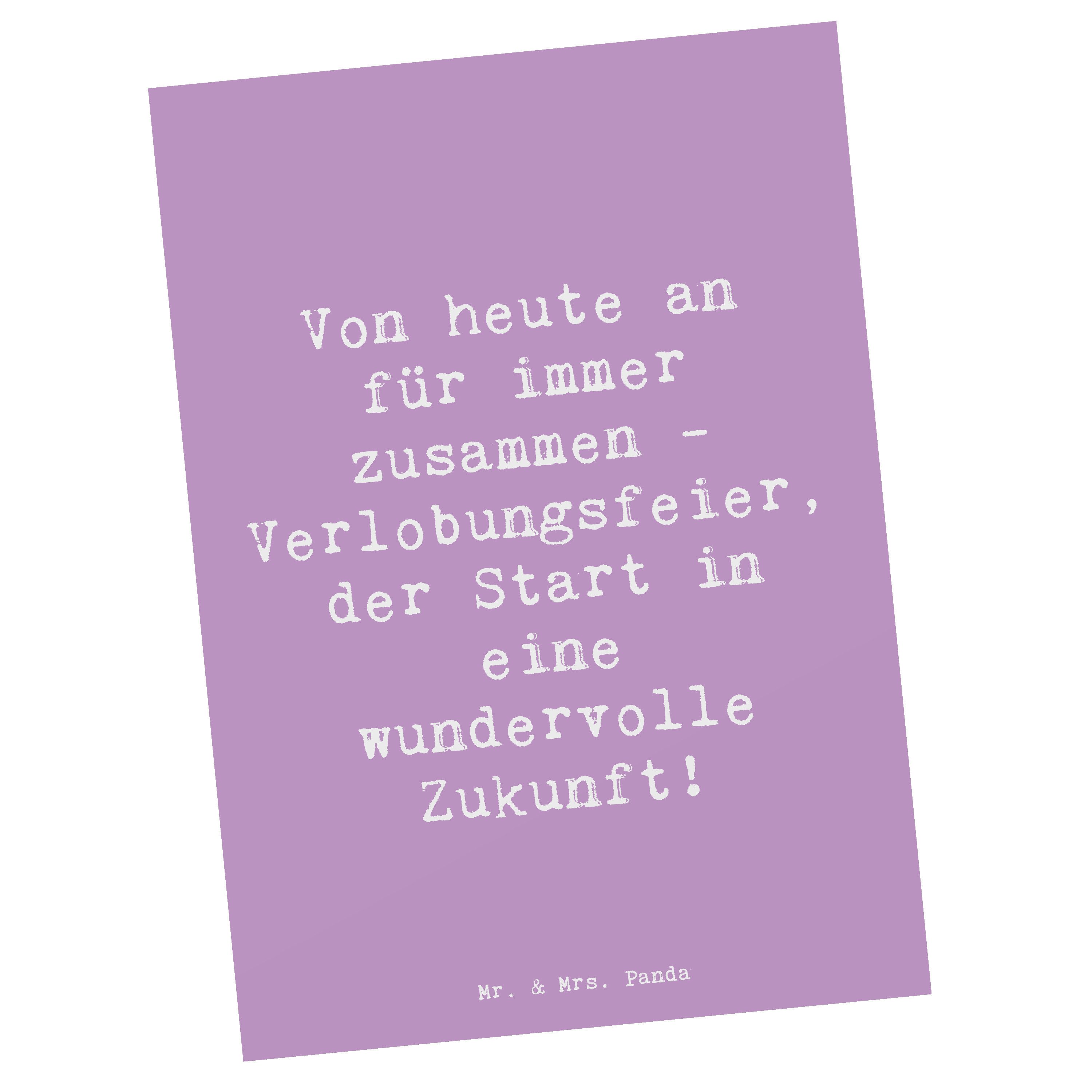 Postkarte Verlobungsfeier Zusammen - Lavendeltraum - Geschenk, Lachen, Geschenk