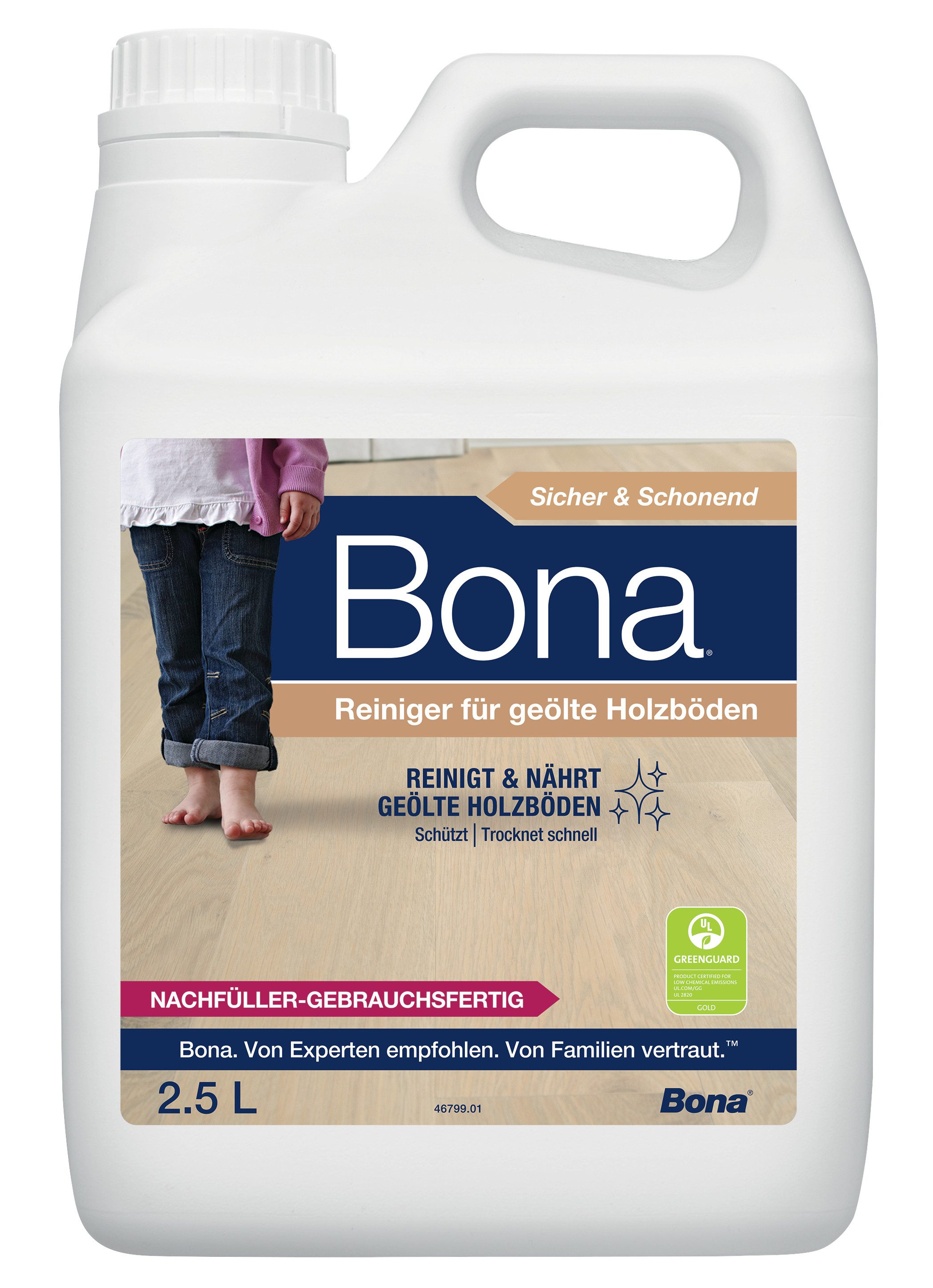 Bona Reiniger für geölte Böden Nachfüllkanister 2,5 L Fussbodenreiniger (Enthält pflanzliche Inhaltsstoffe, die das Holz reinigen und nähren)