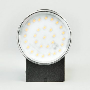 Lindby LED Außen-Wandleuchte Morena, LED-Leuchtmittel fest verbaut, warmweiß, Modern, Edelstahl, Kunststoff, Schwarz, 1 flammig, inkl. Leuchtmittel