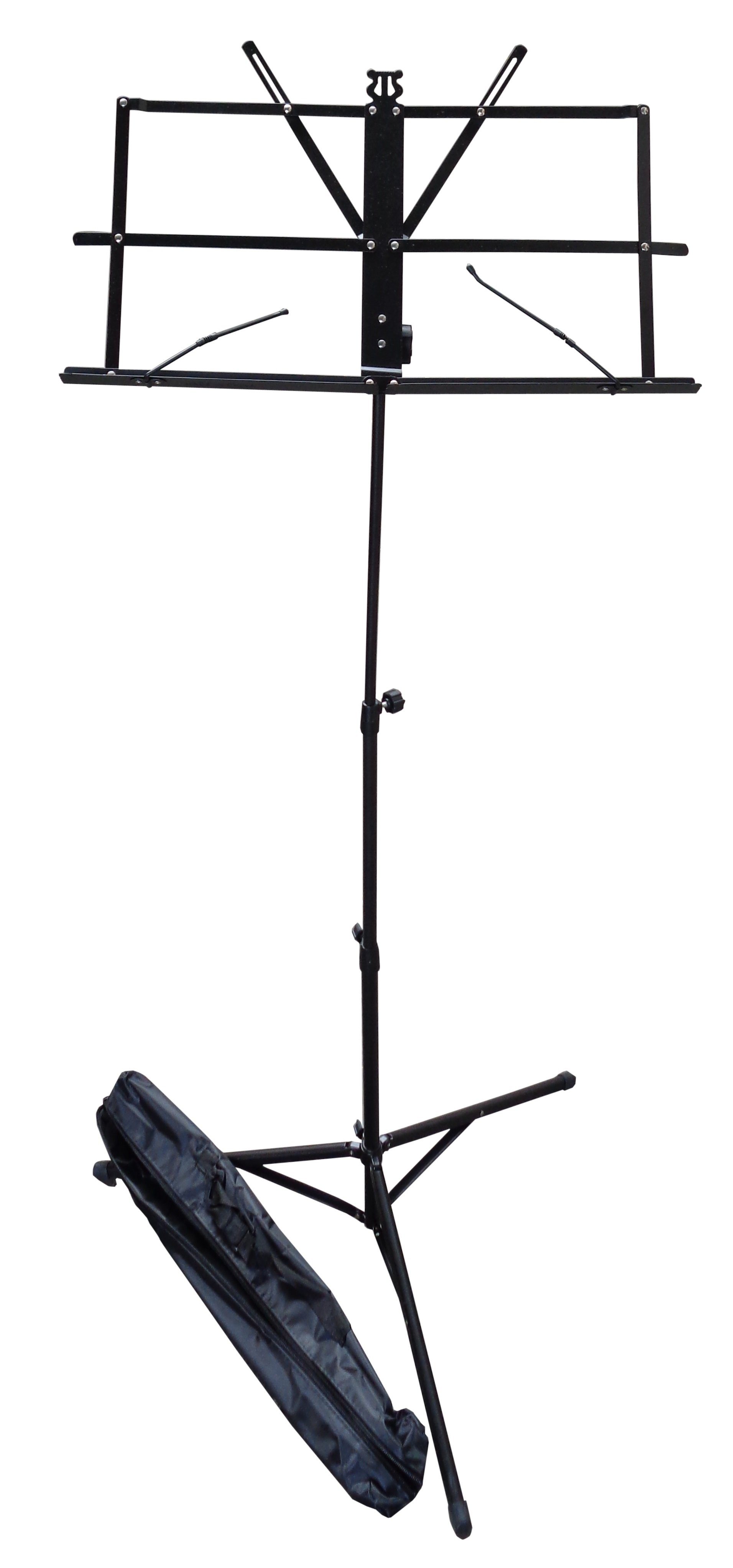 MSA Notenpult Notenständer, große Auflage, Tasche, (Höhenverstellbar bis 123cm)