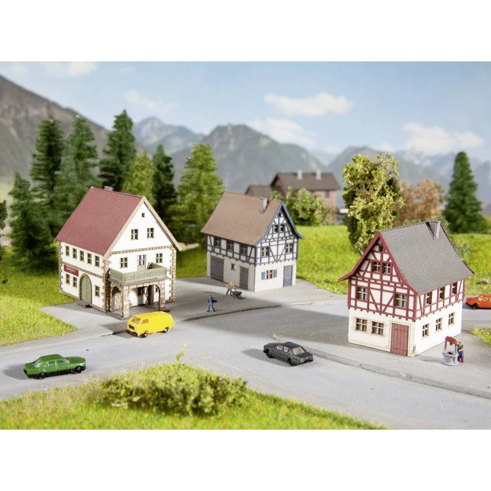 NOCH Modelleisenbahn-Gebäude Z Dorf-Set, 3-tlg