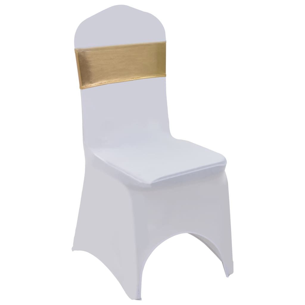 Hussen-Set 25 Stk. Dehnbare Stuhlbänder mit Diamantenschnalle Golden, vidaXL