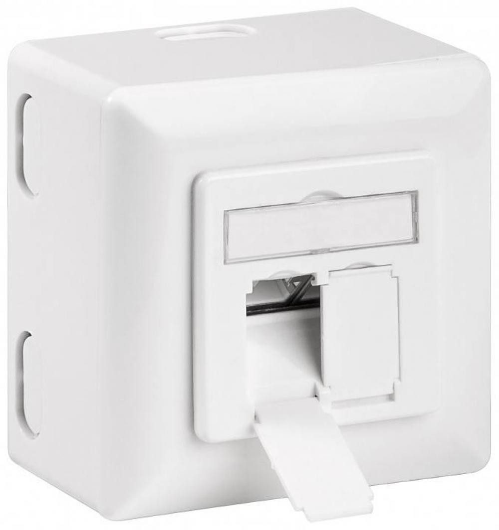 Goobay Мережевий роз'єм CAT 6a Universaldose inkl. Aufputzmontage-Rahmen, 2x RJ45, Weiß