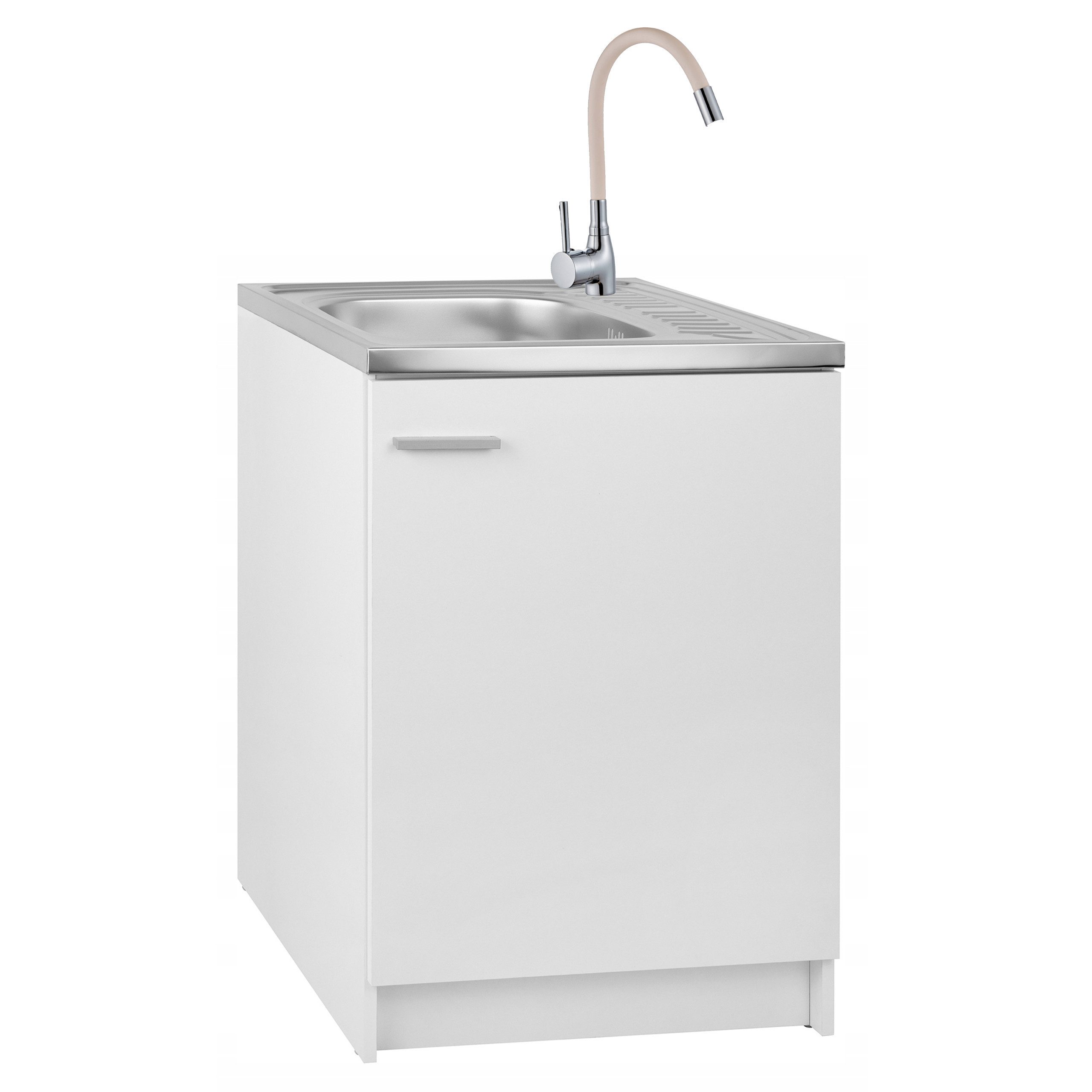 STAMAR Spülenschrank Küchenschrank 60cm Weiß Slim Deante Spüle Armatur Beig günstig online kaufen