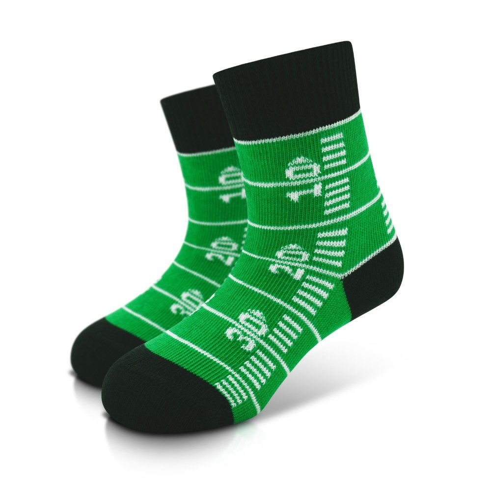 40YARDS Socken American Football Babysocken – Größe 0-24 Monate – Spielfeld American Football Spielfeld Design