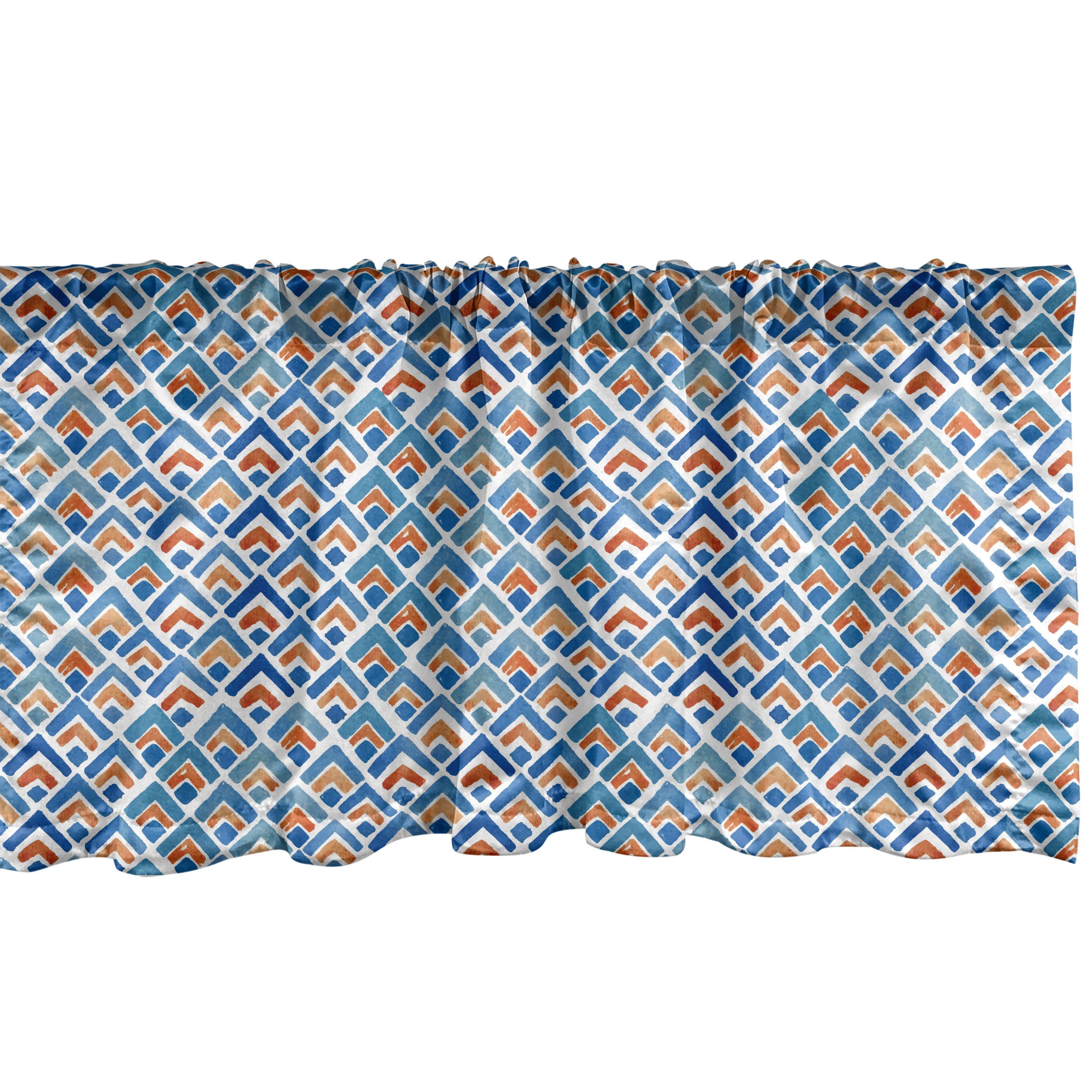 Microfaser, japanisch Volant Abakuhaus, Stangentasche, Dekor Küche mit Chevron-Aquarell-Kunst Scheibengardine für Schlafzimmer Vorhang