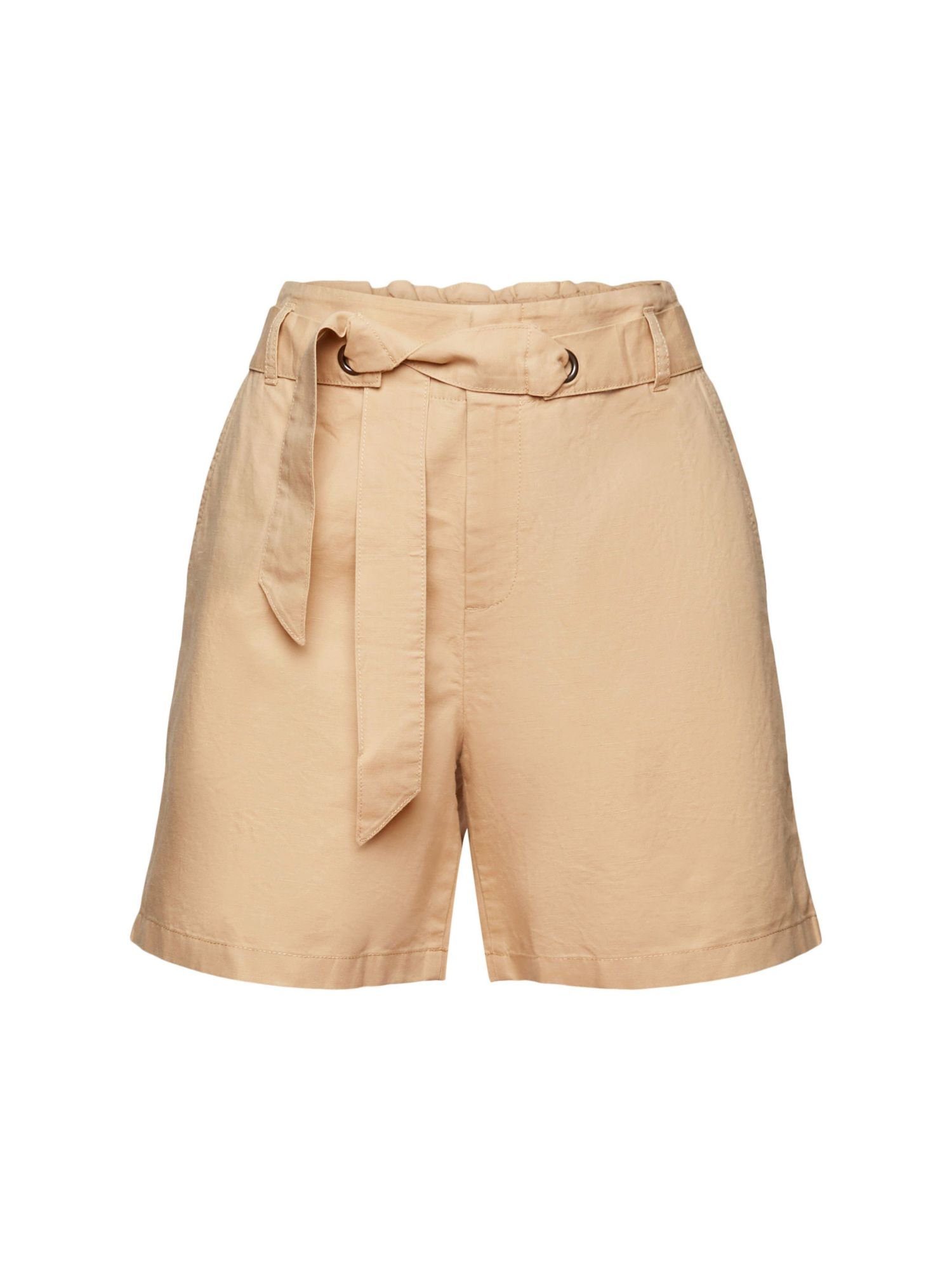 mit (1-tlg) Shorts Shorts SAND Bindegürtel, Baumwoll-Leinenmix Esprit