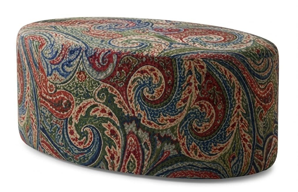 Xlmoebel Sitzhocker Mehrfarbiger Sitzhocker im Paisley-Design für modernes Wohnzimmer (1 St., 1-tlg)