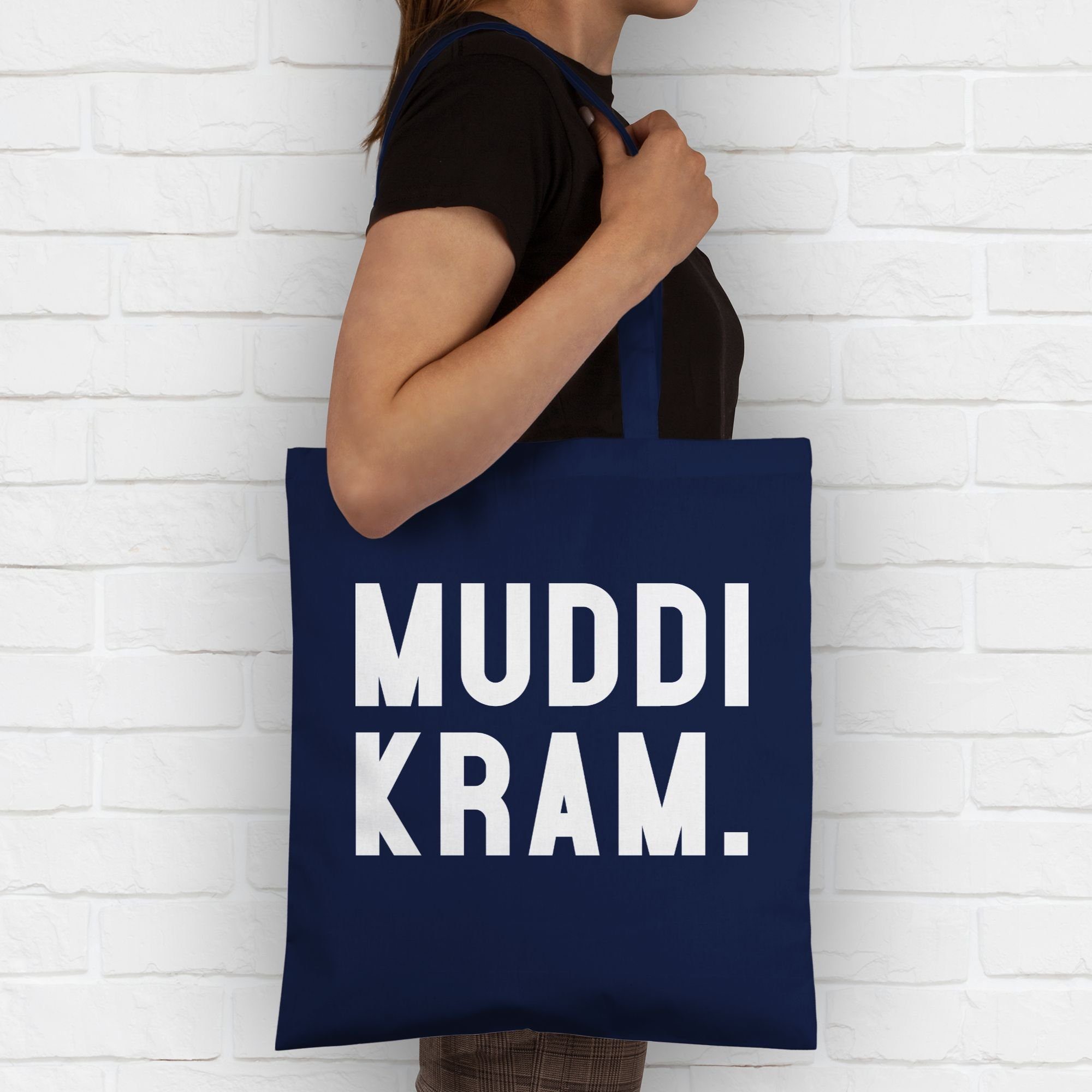 Kram, Muttertagsgeschenk Umhängetasche Blau Navy 3 Muddi Shirtracer