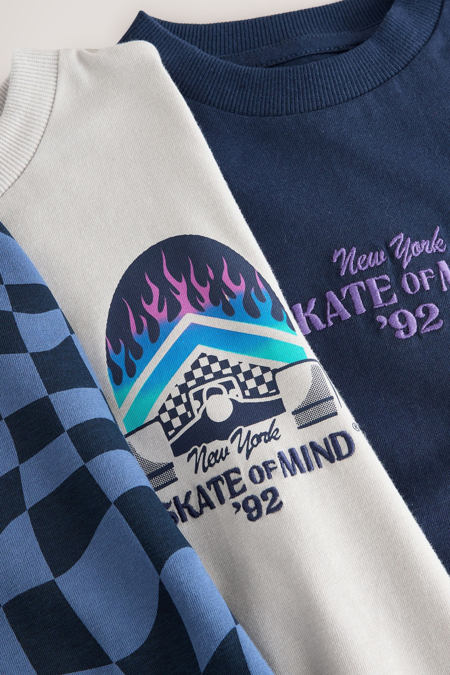 Next Print-Shirt 3er-Pack Relaxed Fit Kurzarm-T-Shirts günstig online kaufen