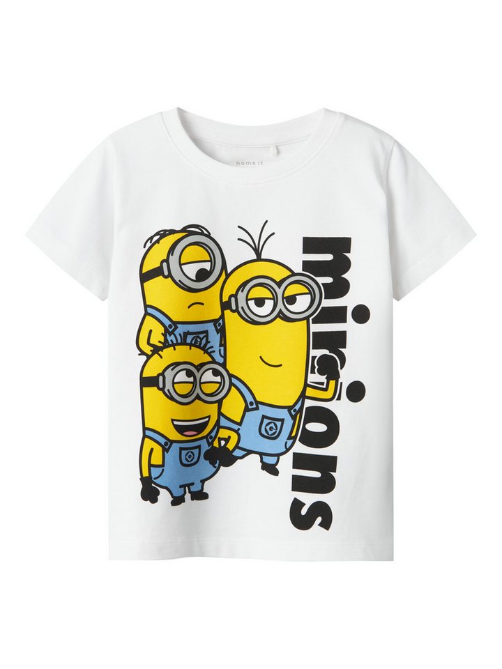 Name It T-Shirt Mädchen mit Minions Print Bright White 116 mit lizensiertem Print