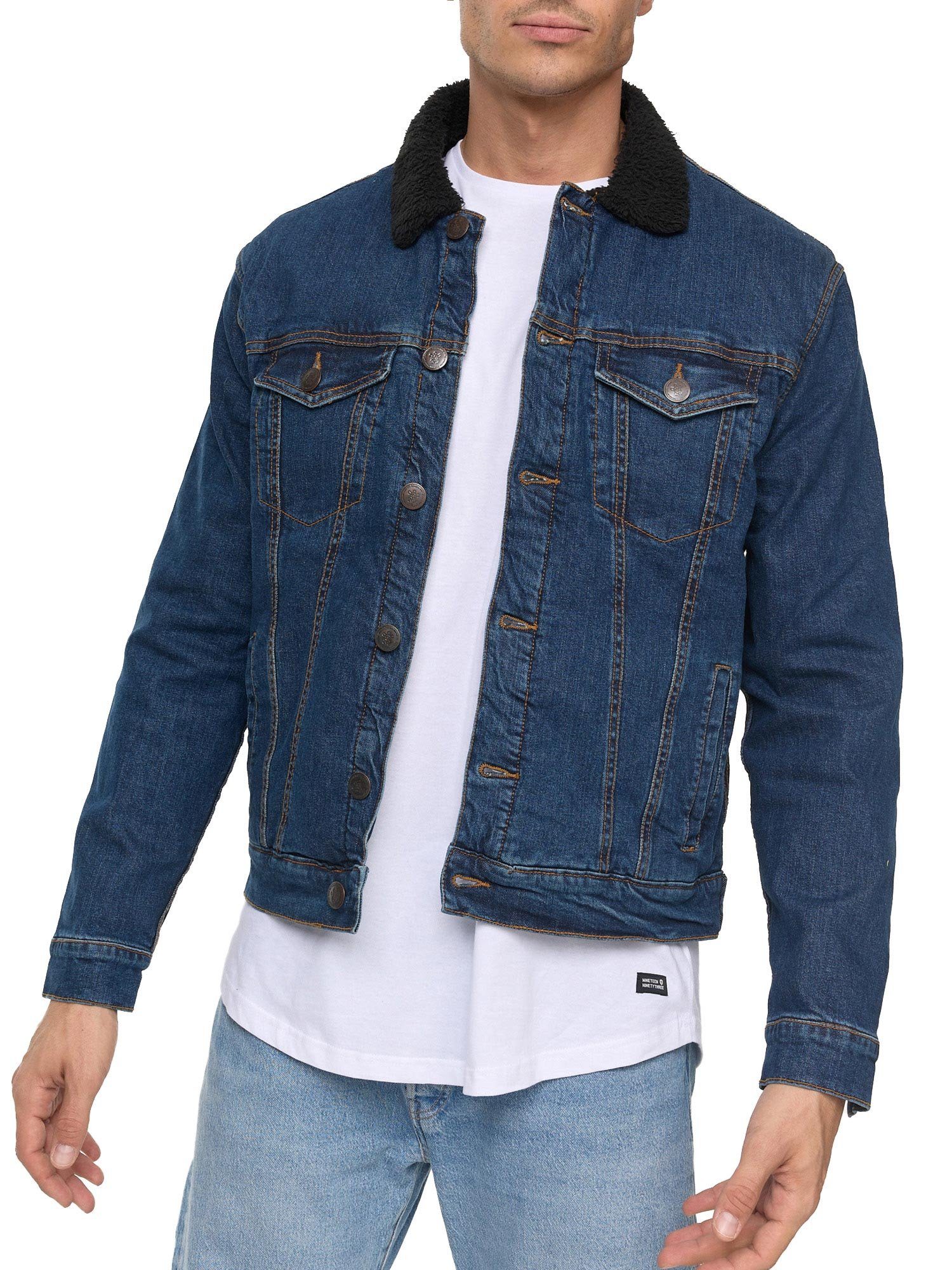 Tazzio Jeansjacke A400 Jeans Jacke mit Fellkragen – Bild 3 von 5