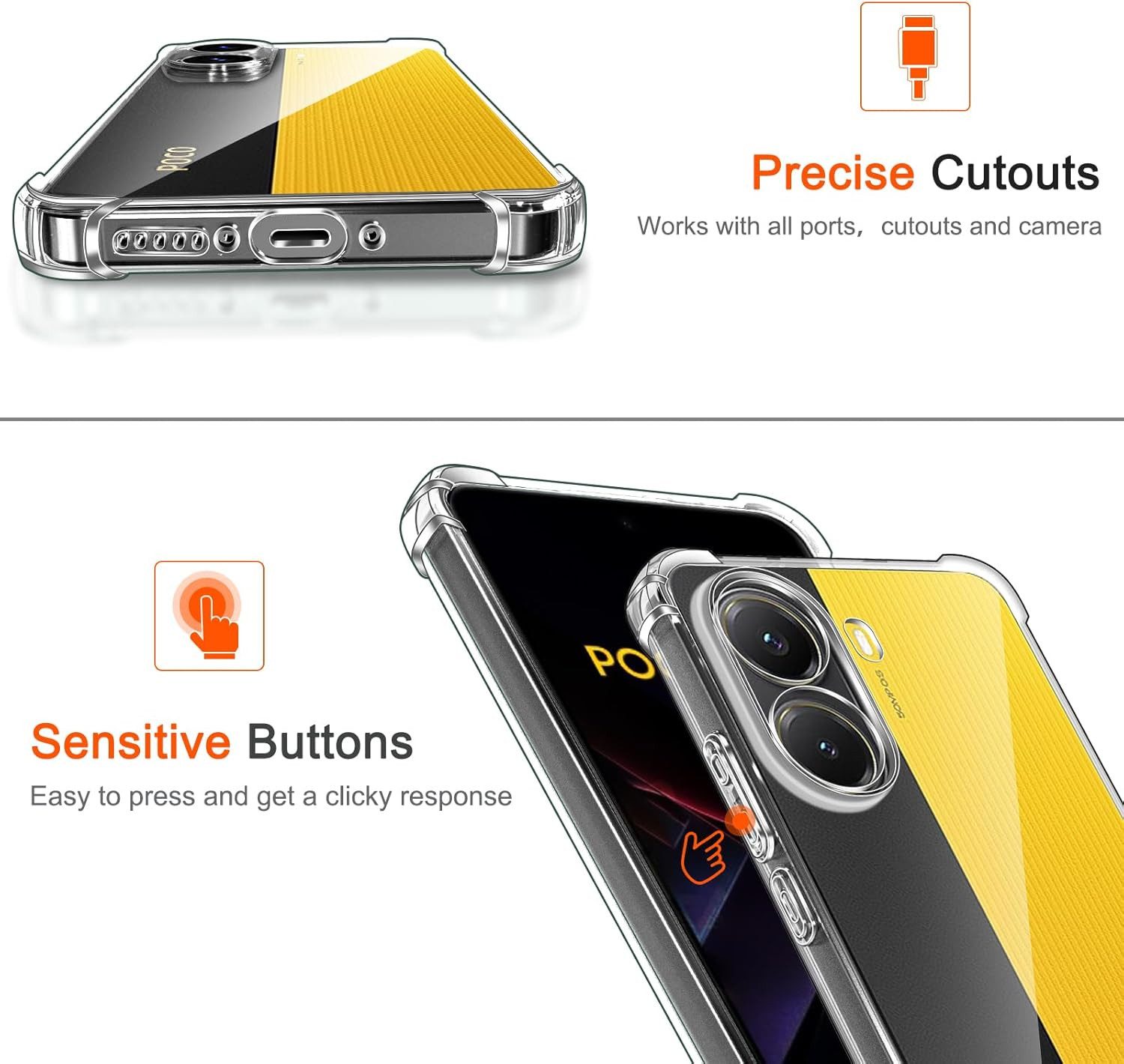 Widmann-Shop Handyhülle Poco X7 Pro Poco X7 Case Hülle Transparent Cover Hülle Handy