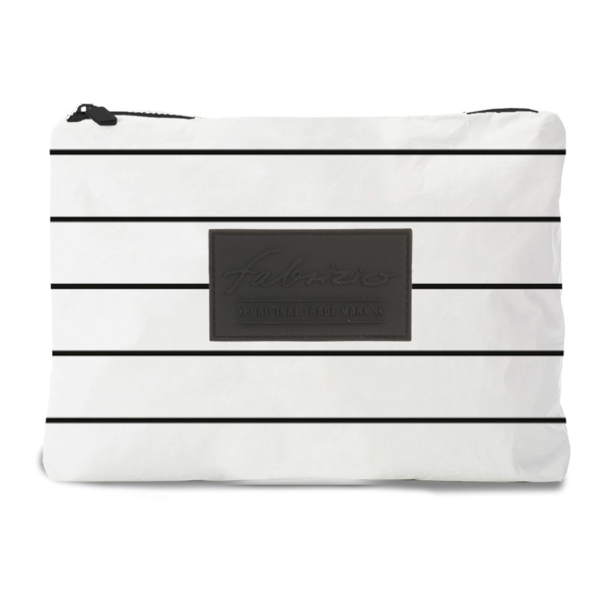 fabrizio® Tragetasche Mini Bag, Kulturbeutel gestreift, Weiß