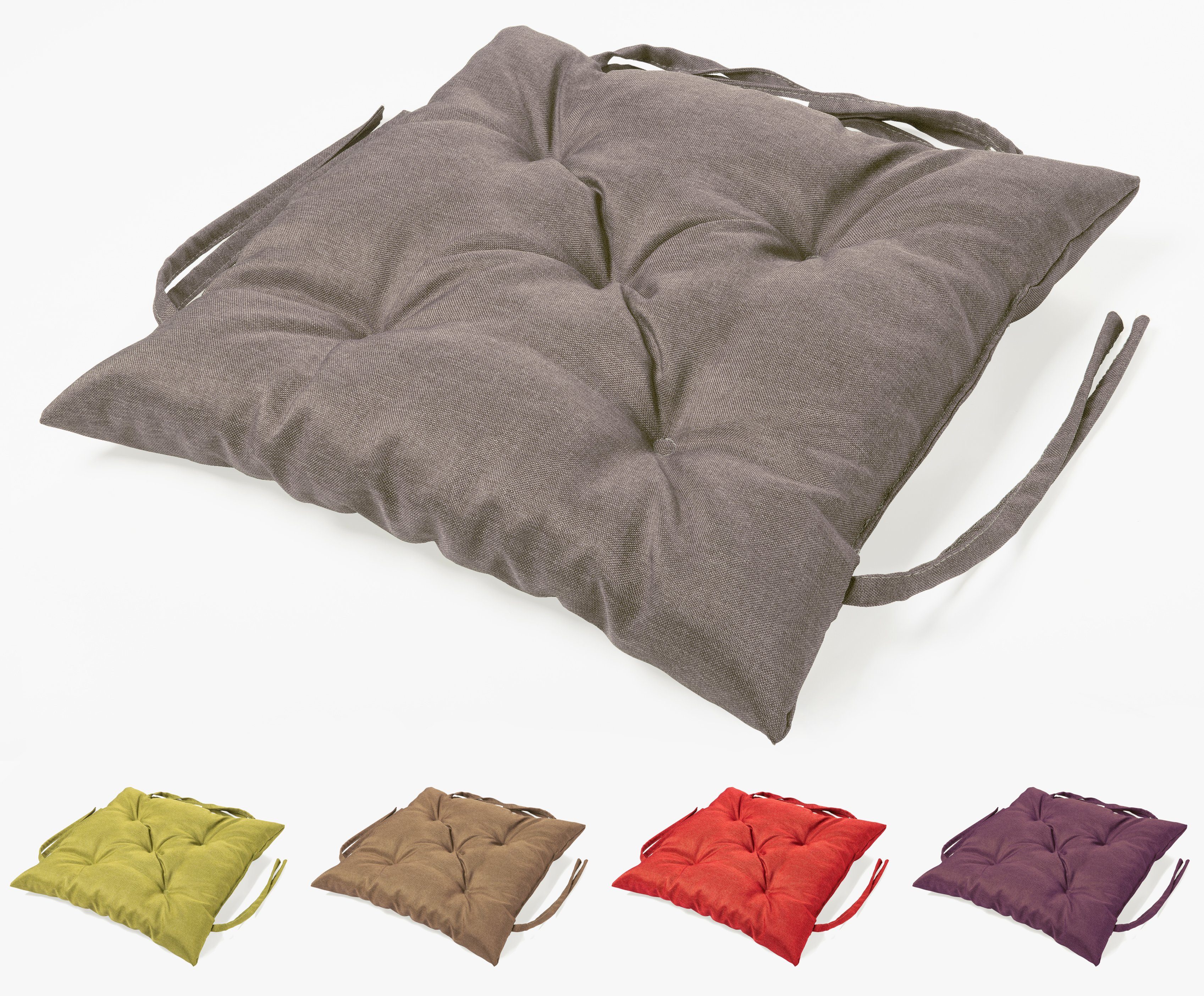 sunnypillow Bankauflage Bankauflage Stuhlkissen viele Farben und Größen zur Auswahl, 40 x 40 cm grau