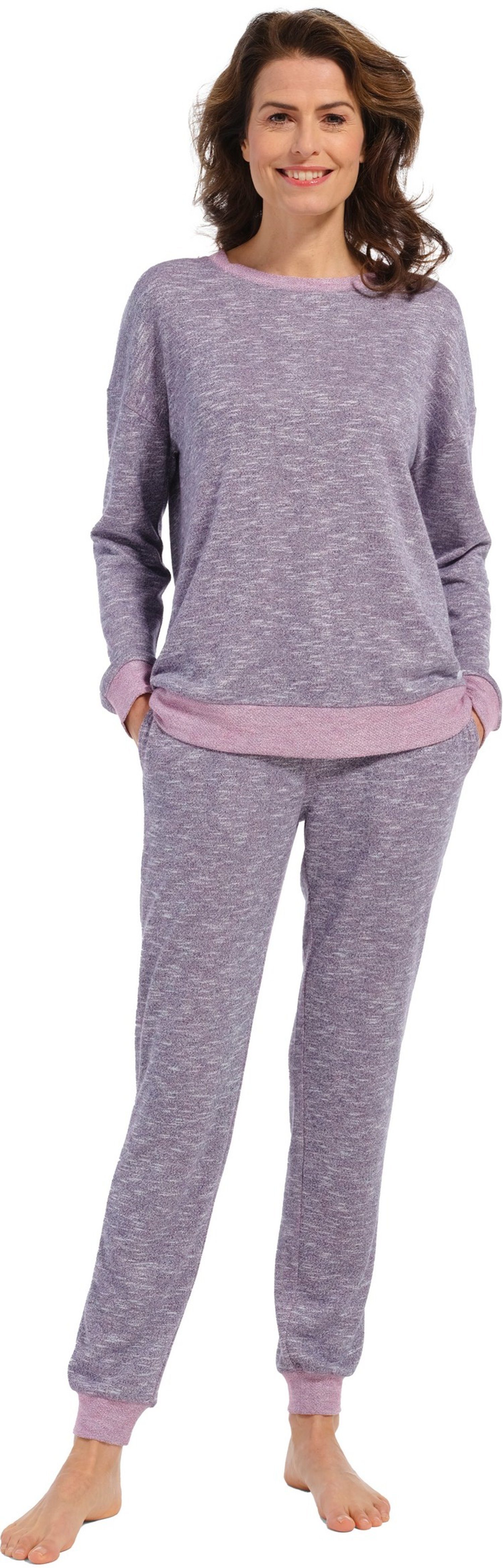 Pastunette Schlafanzug Warmer Damen Pyjama (2 tlg) Modisches Design