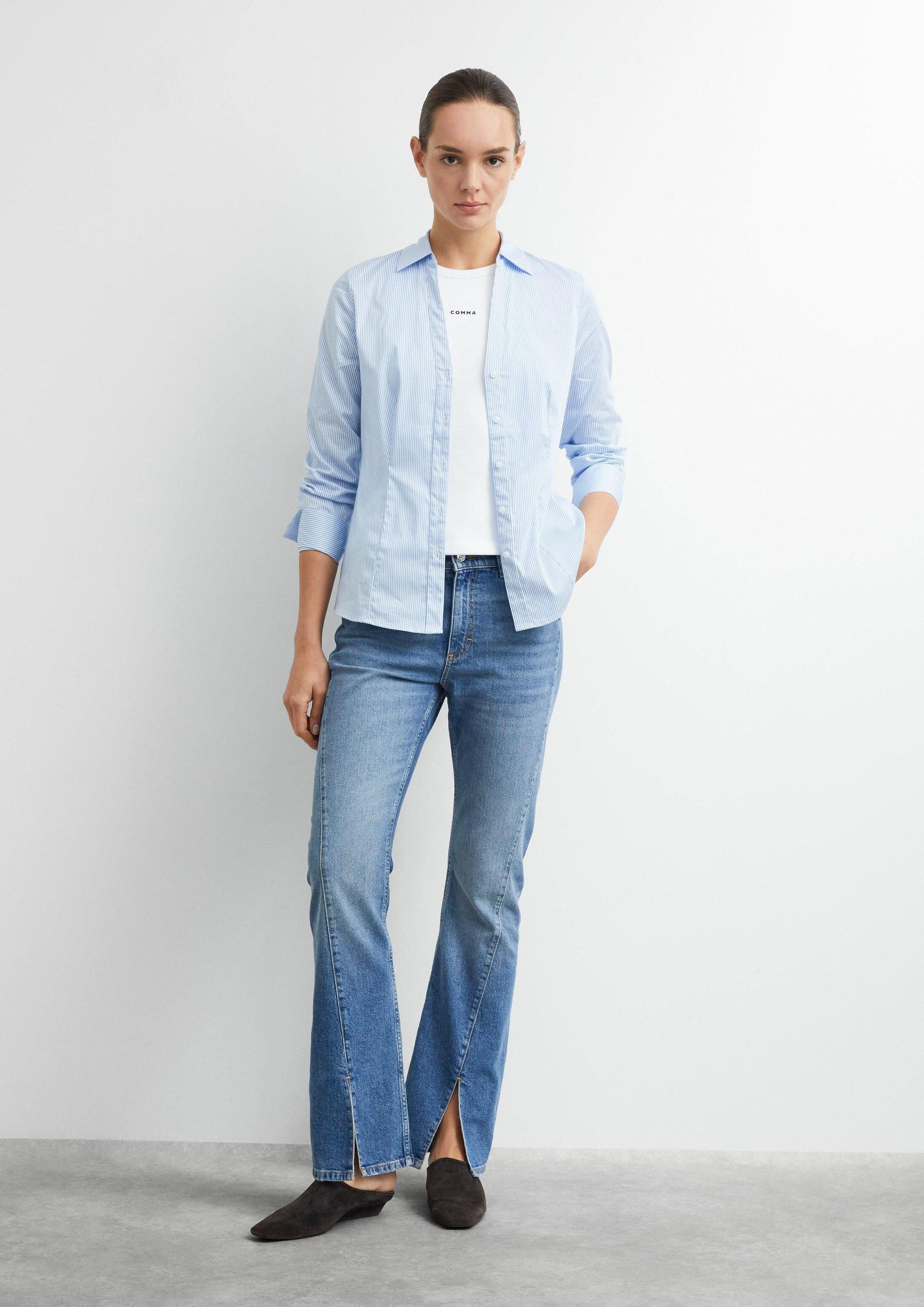 comma Bootcut-Jeans Jeans-Hose EMMA - Flared Leg Jeans mit Schlitz