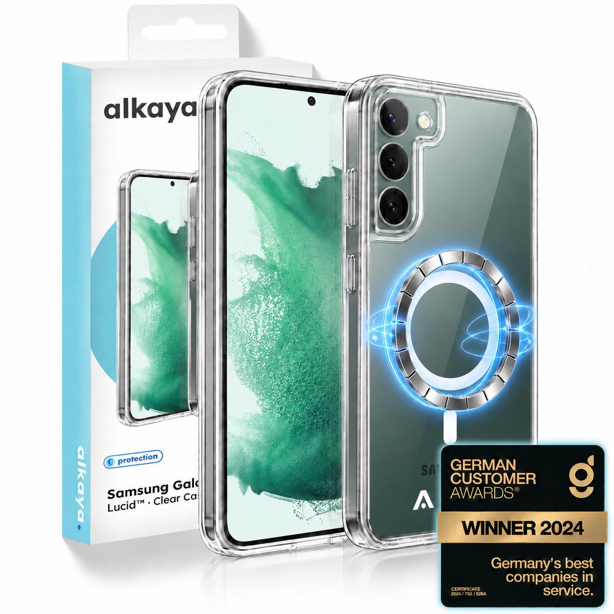 alkaya. Handyhülle Hülle MagSafe Silikon Case Cover Schutzhülle Magnet Handy Schutz Samsung Galaxy S23, Samsung, S23, Galaxy S23, S23 5G, Schutzhülle, MagSafe, extra starker Magnet, transparent, hüle, schutz