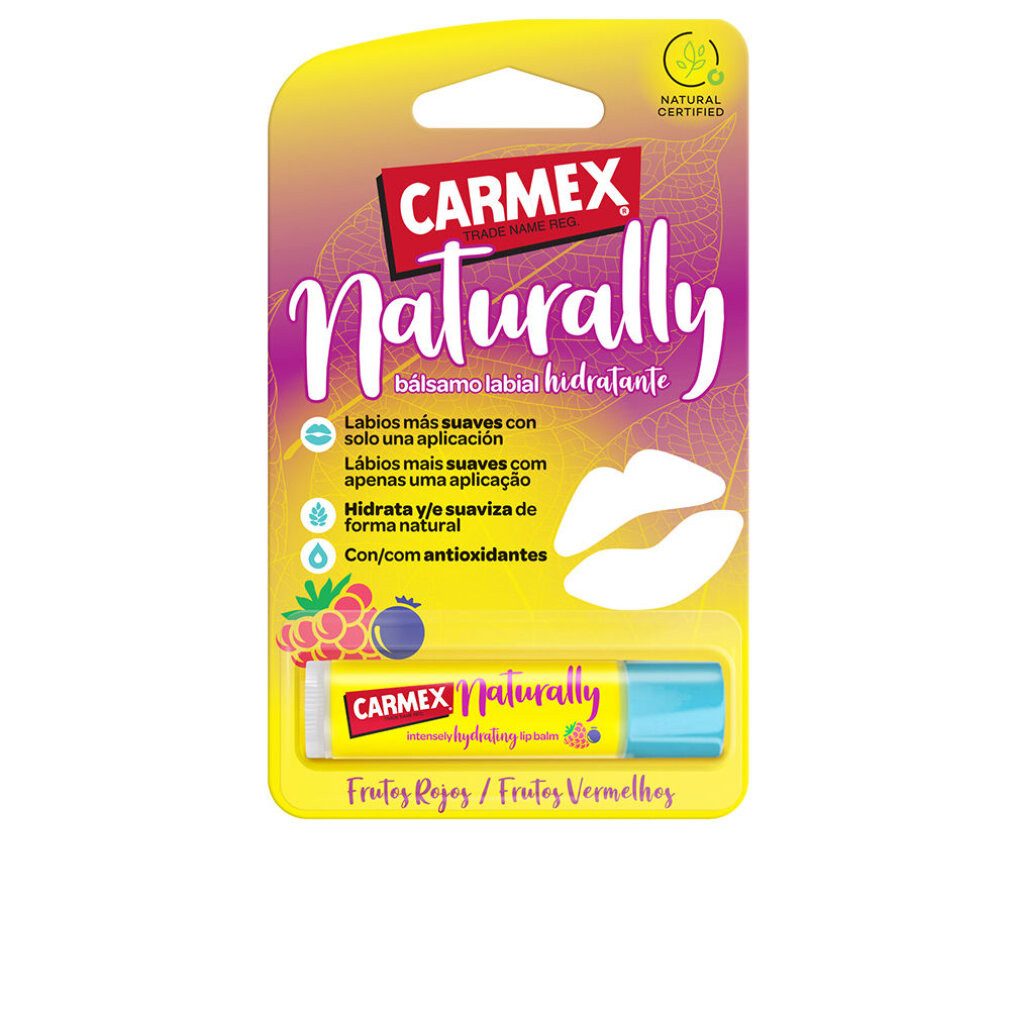 Carmex Lippenpflegemittel NATURALLY feuchtigkeitsspendender Lippenbalsam-Stift #Rote Früchte 1 u