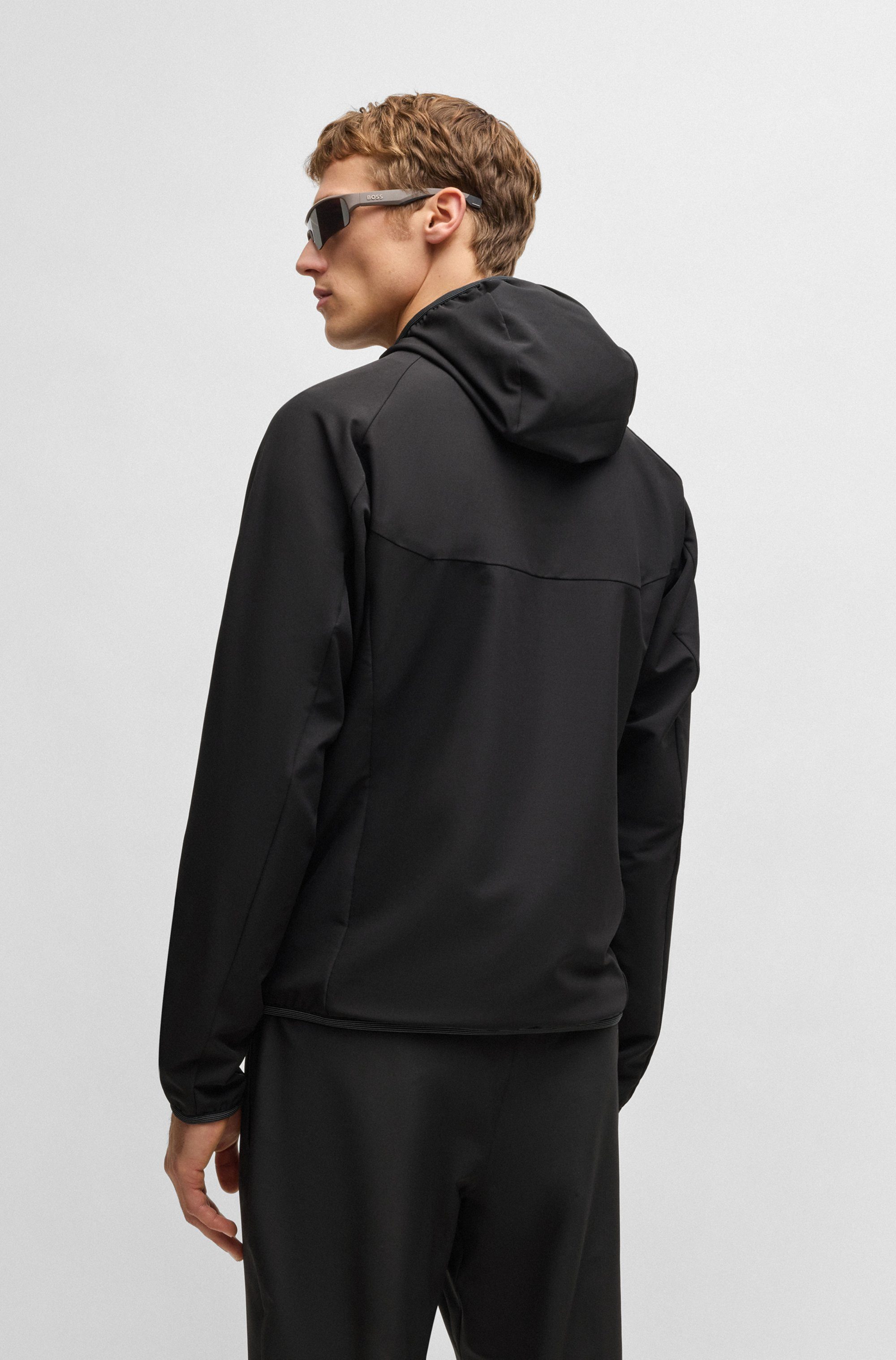 BOSS GREEN Funktionsjacke L Commuter wasserabweisend Funktionsjacke mit gummiertem Label 4 Wege Stretch – Bild 4 von 5
