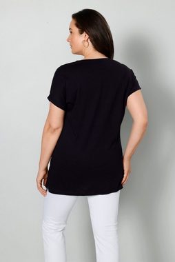 MIAMODA Rundhalsshirt T-Shirt oversized Schulter-Ziersteinchen