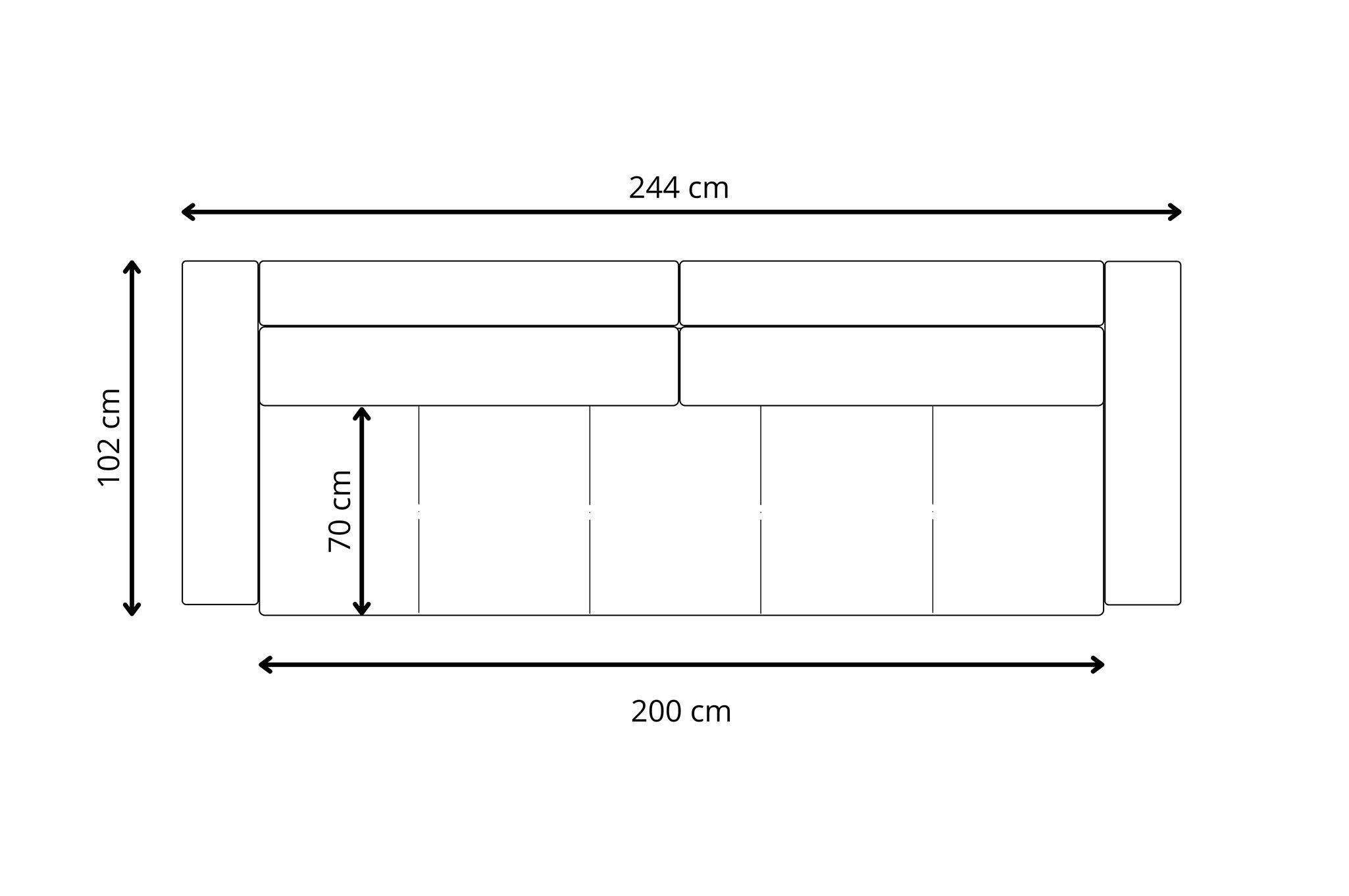 Fun Möbel 3-Sitzer Sofa mit Schlaffunktion AUGUSTO in Stoff Wind, inkl. Bettkasten, Inkl. 2 Rücken- und 2 Zierkissen
