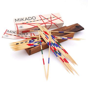 ROMBOL Denkspiele Spiel, Geschicklichkeitsspiel Mikado - 41 feine Stäbchen, große Herausforderung aus Holz, Holzspiel