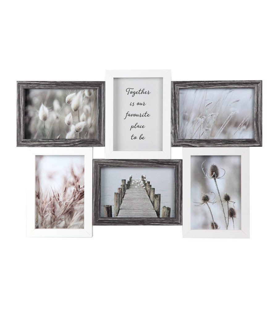 IDEAL TREND Bilderrahmen Fotogalerie 6er Set 10x15 cm Schwarz und Weißer Bilderrahmen modern, e