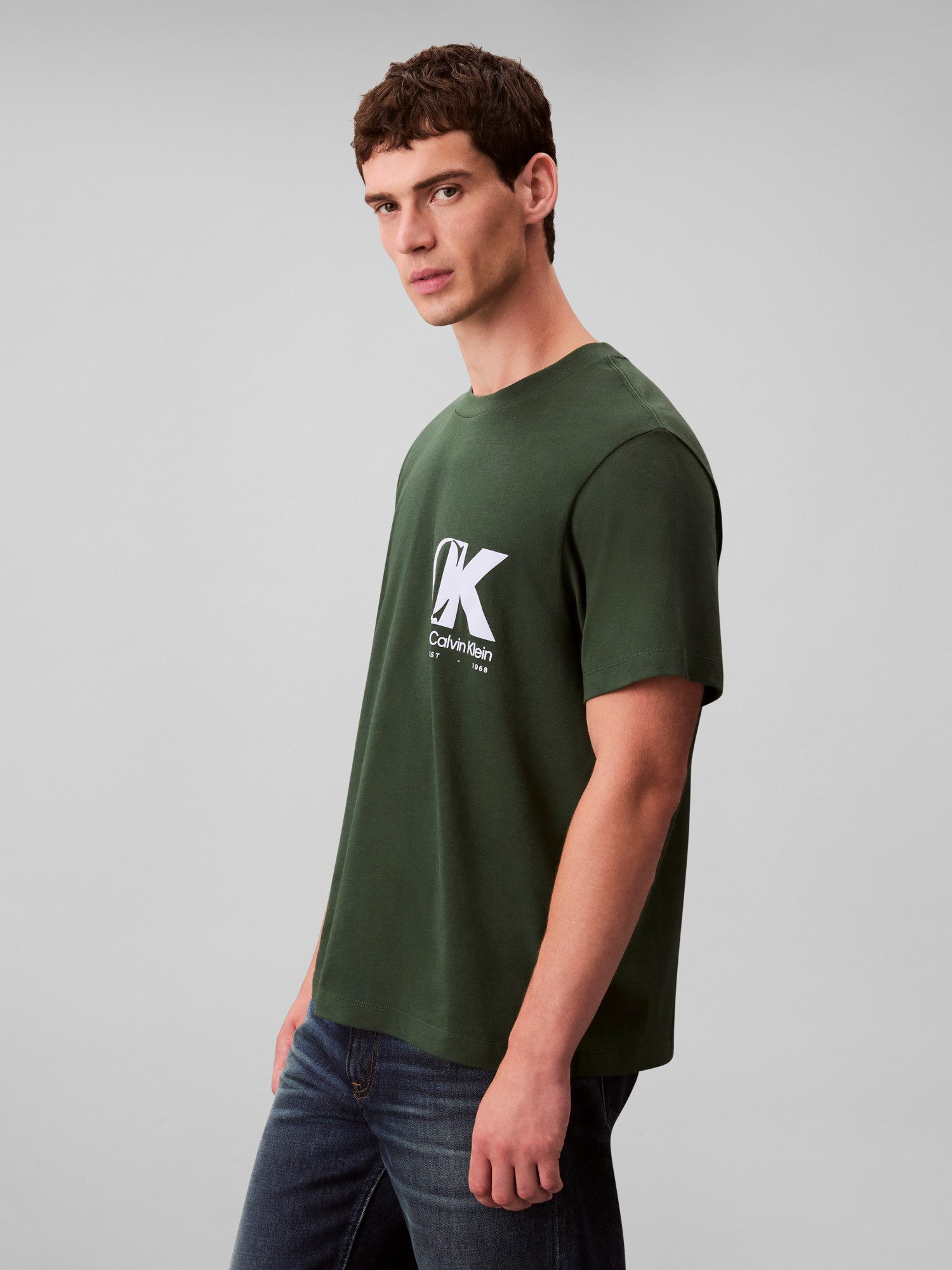 Calvin Klein T-Shirt SS 20S EU CK OVERLAP GRAPHIC TEE Mit Rundhalsausschnit günstig online kaufen