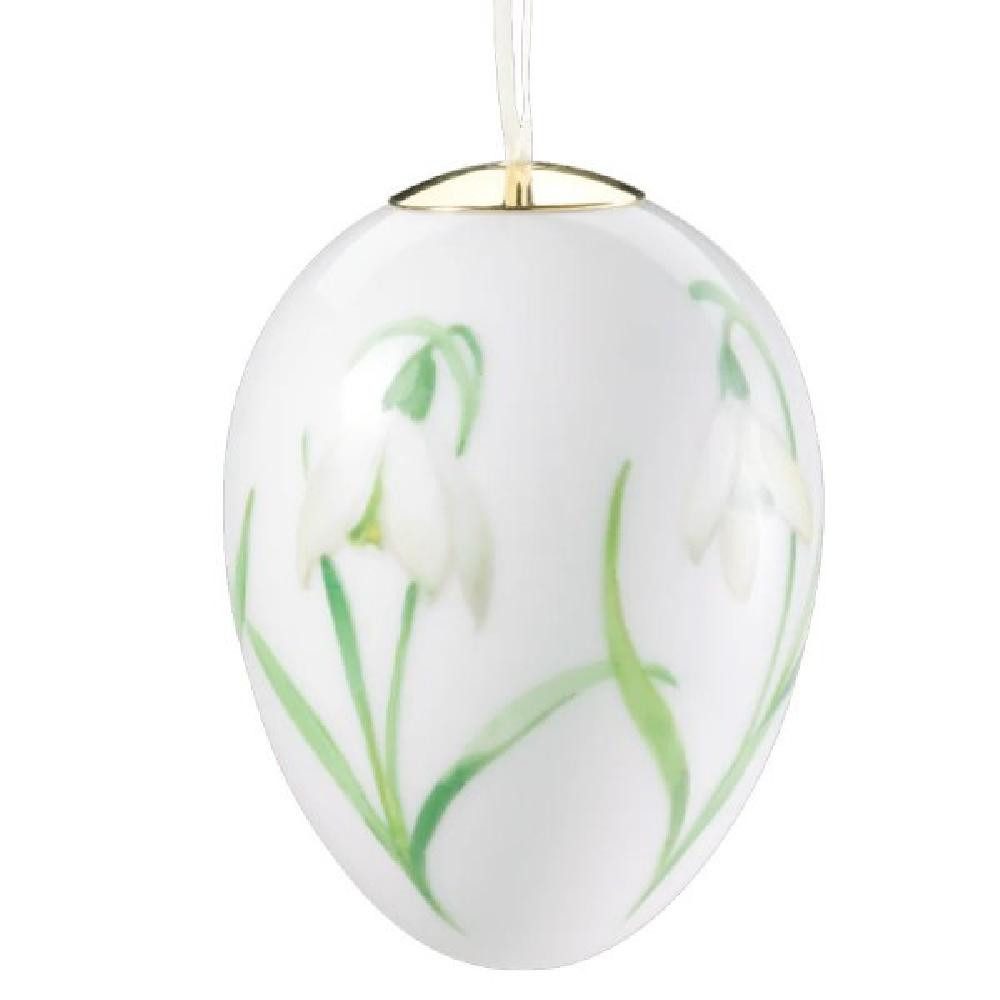 KPM Berlin Osterfigur Osterei hängend Schneeglöckchen