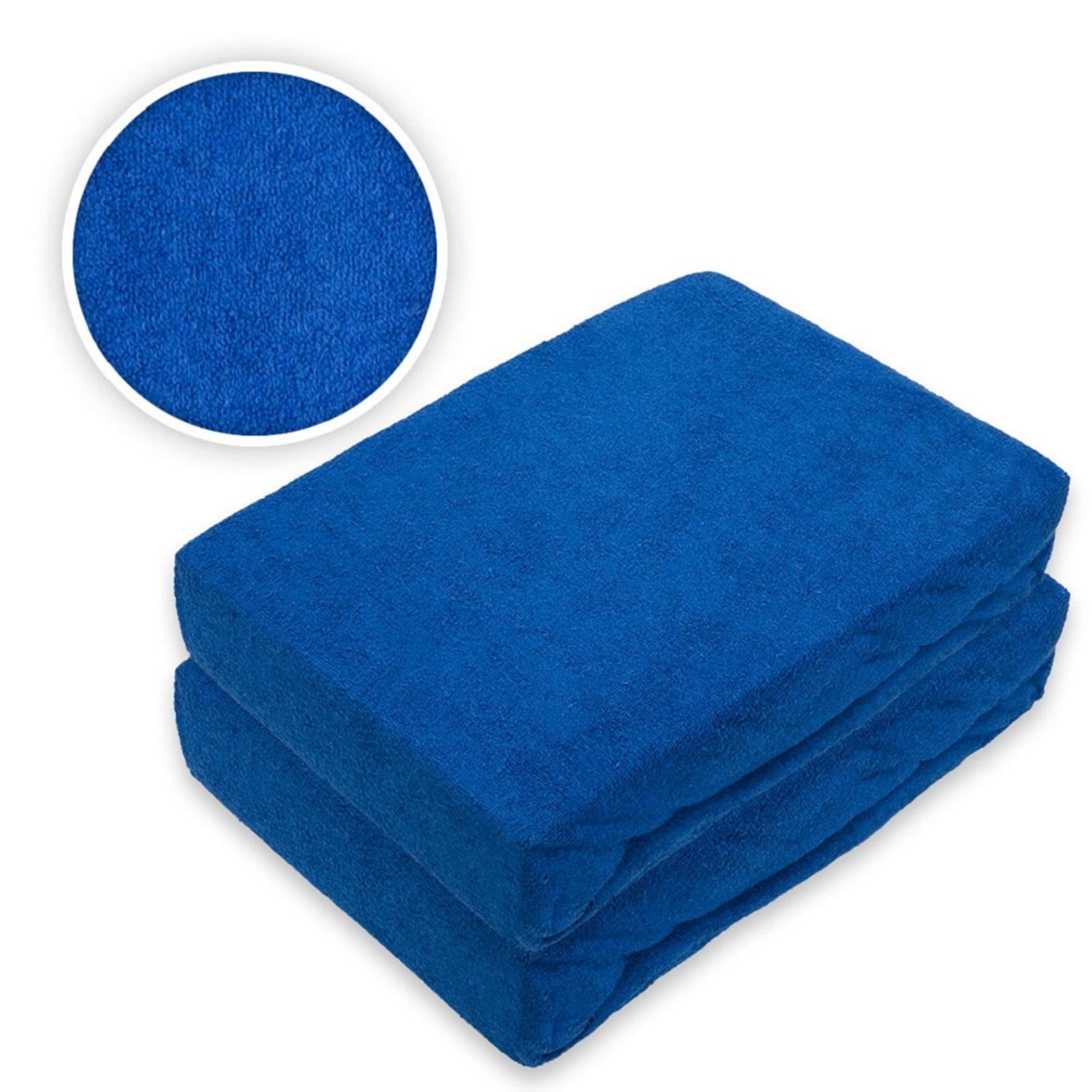 EXKLUSIV HEIMTEXTIL Spannbettlaken Doppelpack Frottee Spannbettlaken 90 - 100 x 200 cm, Frottee, Gummizug: rundum, (2 Stück) – Bild 2 von 5