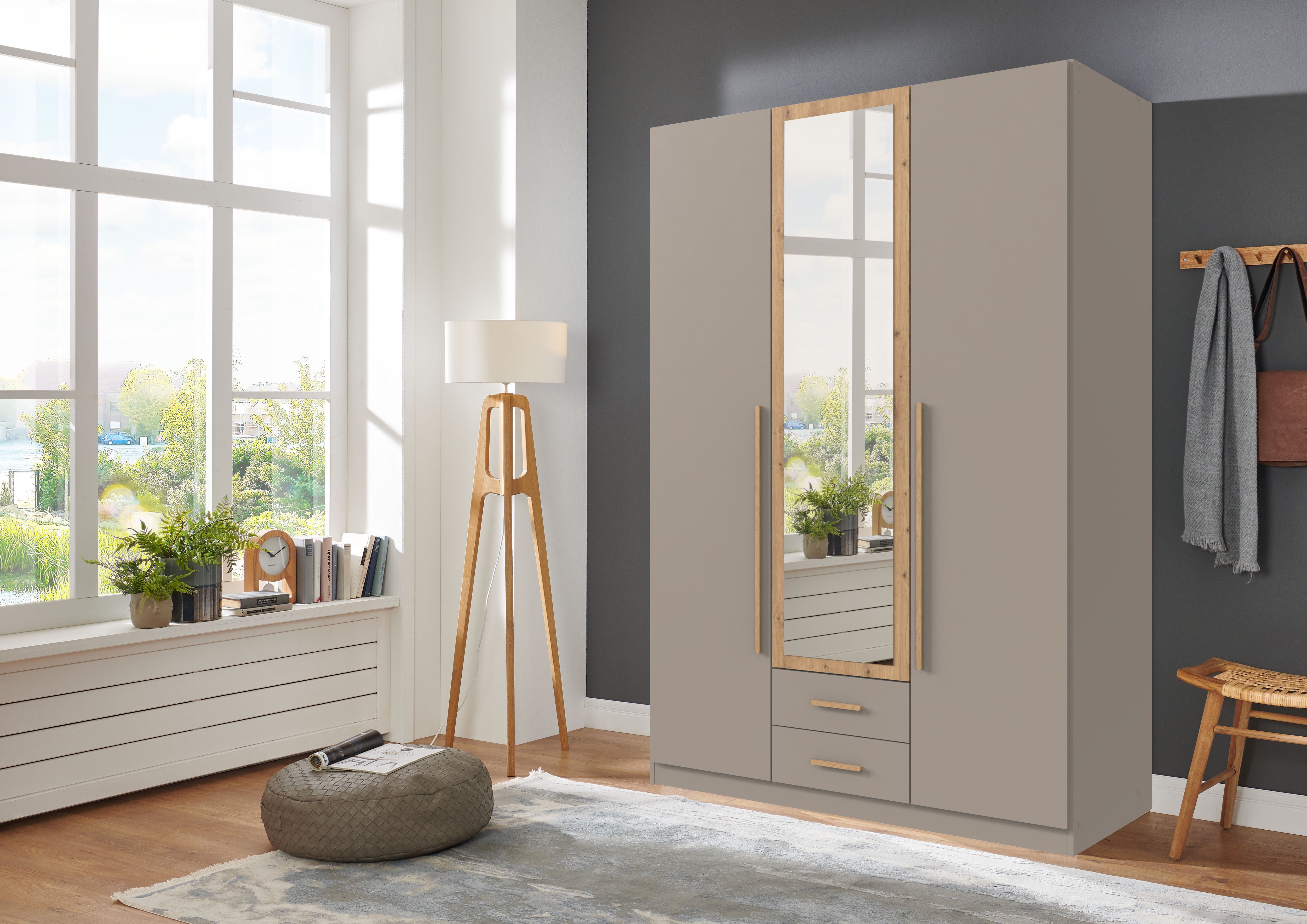 Wimex Kleiderschrank Marburg erhältlich in den Breiten 135cm & 180cm inkl. Spiegel und zwei Schubladen