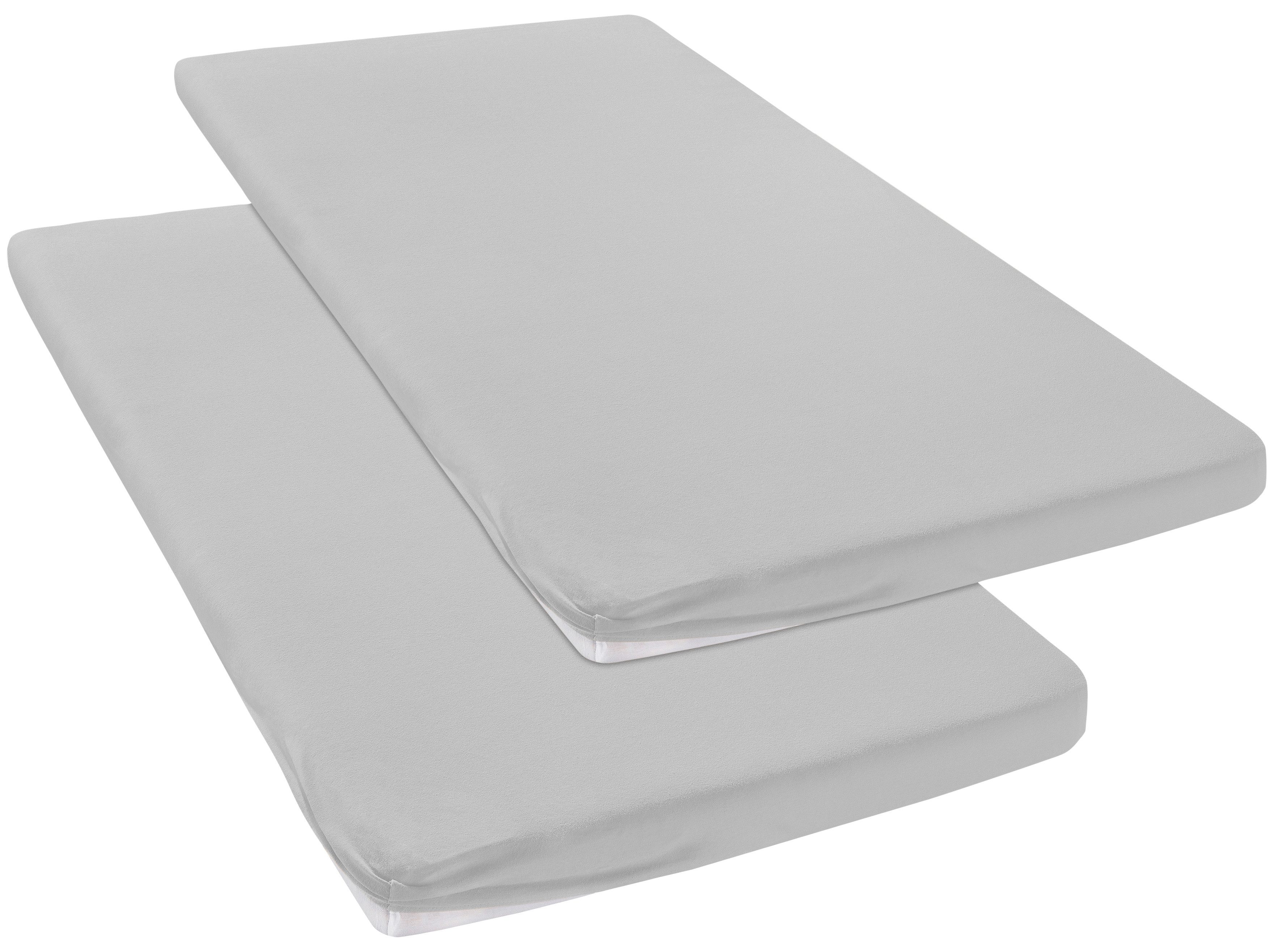 OTTO home Spannbettlaken Topper Basic, in Gr. 90x200, 140x200 oder 180x200 cm, Microfaser-Jersey, Gummizug: rundum, (2 Stück), Baumwolle, Matratzen bis 8 cm Höhe, Bettlaken, Spannbetttuch, Laken