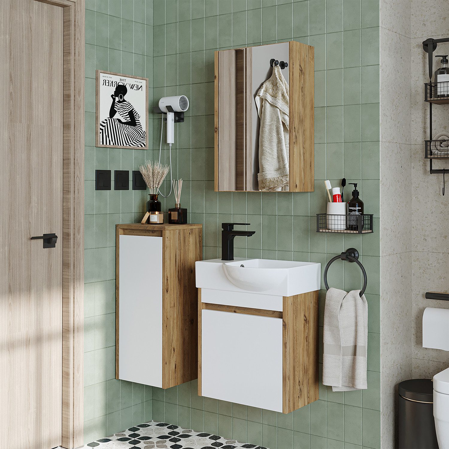 Roomart Badmöbel-Set LEO, (Badmöbelset Unterschrank mit günstig online kaufen