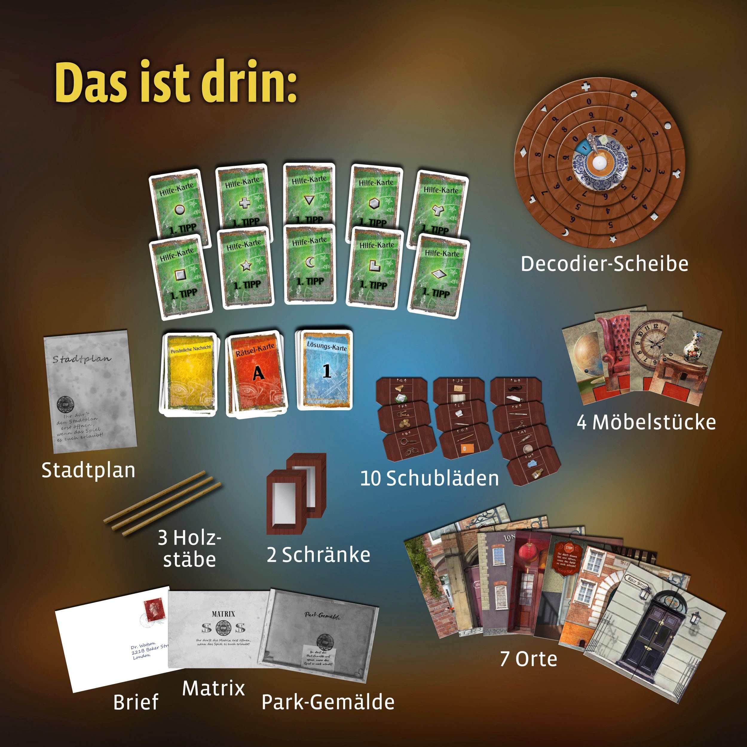 Kosmos Spiel EXIT, Das Spiel: Das Verschwinden des Sherlock Holmes (F), Rätselspiel, Made in Germany