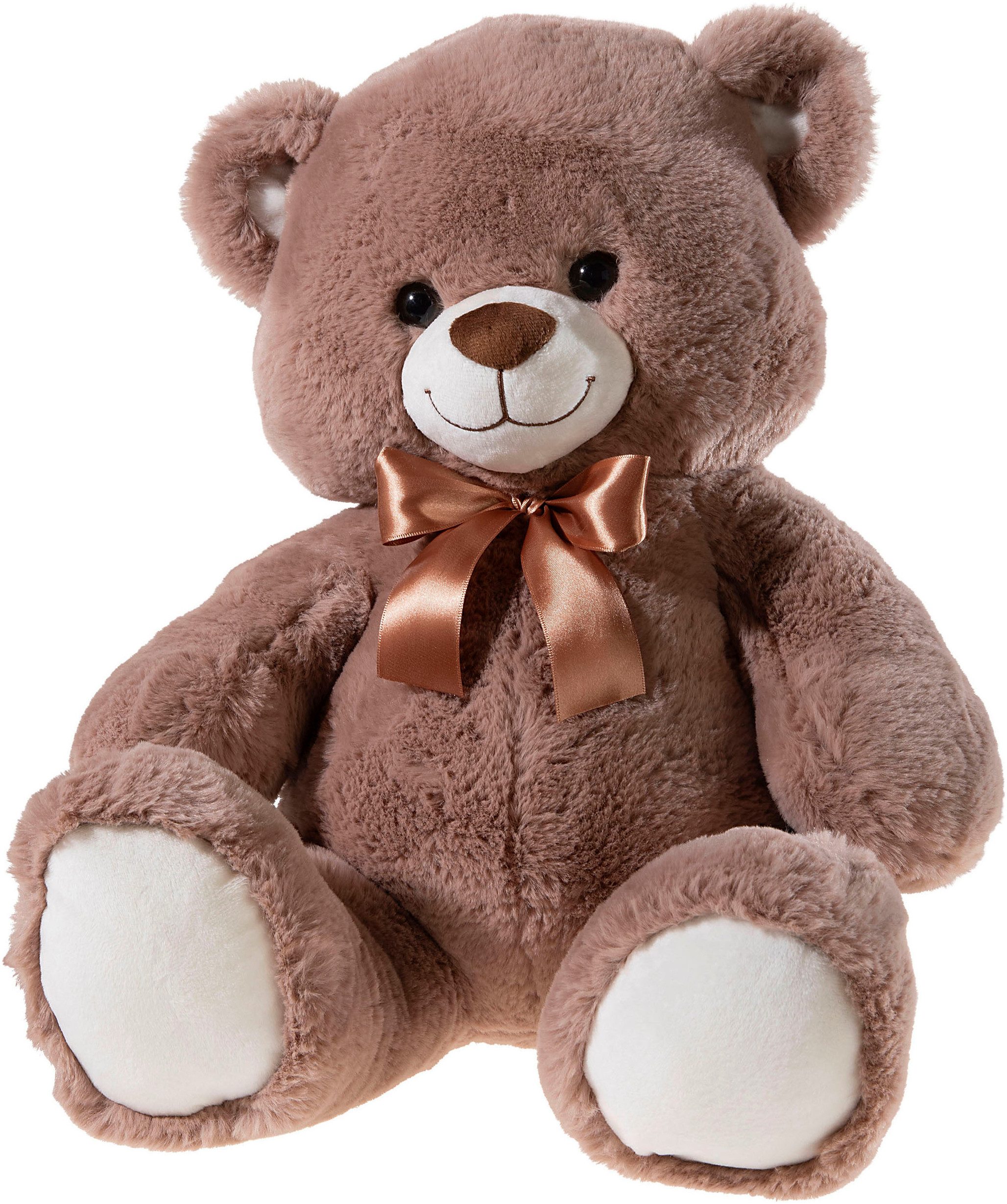 Heunec® Kuscheltier Bär mit Schleife kitt, 55 cm, enthält recyceltes Material