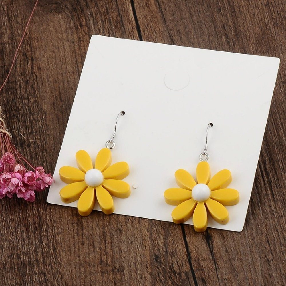 Paar Invanter Ohrhänger personalisierte Chrysantheme Lady Ohrringe inkl.Geschenkbo Harz Blumen, Daisy