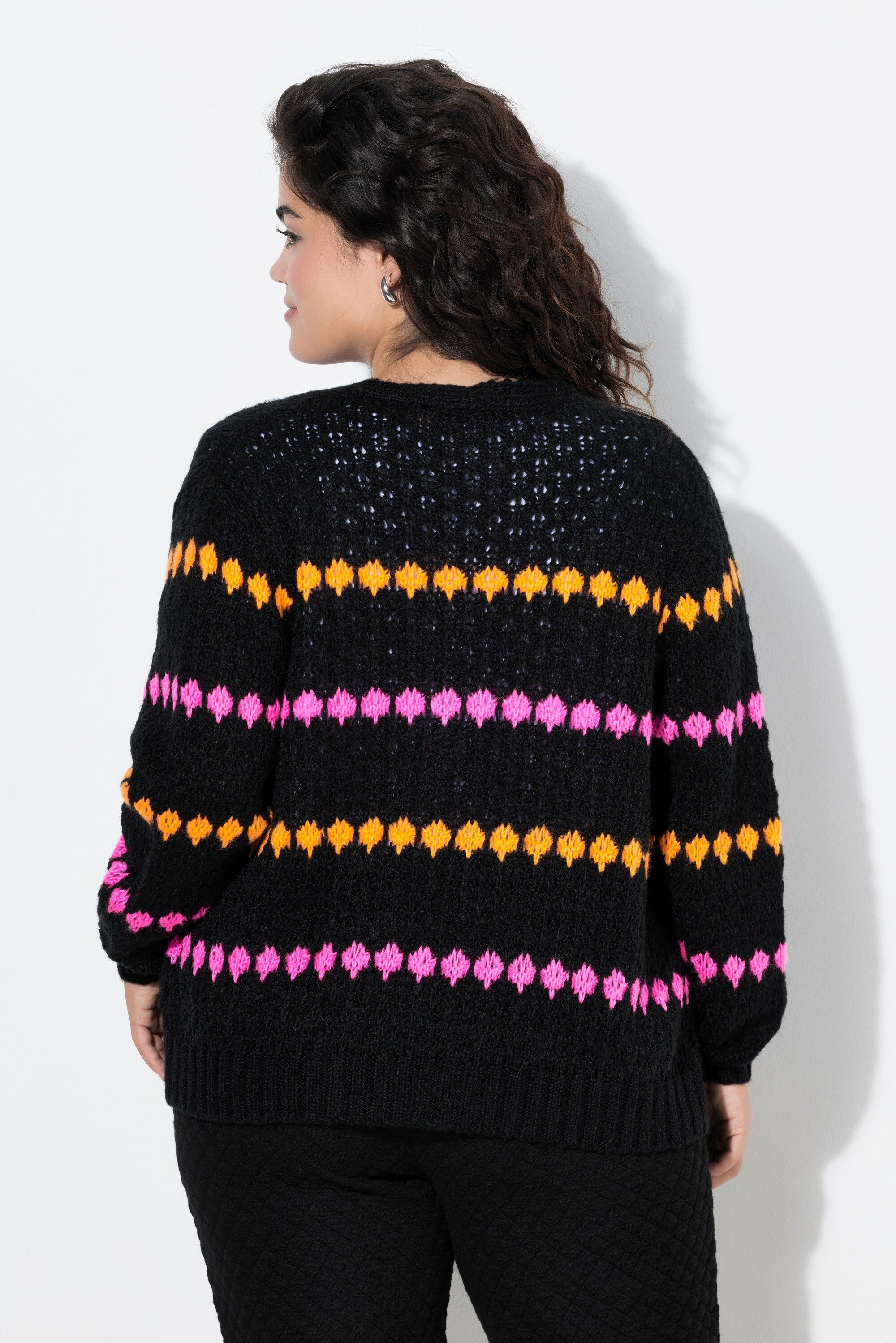 Angel of Style Strickjacke Strickjacke Straight Fit Neon-Details