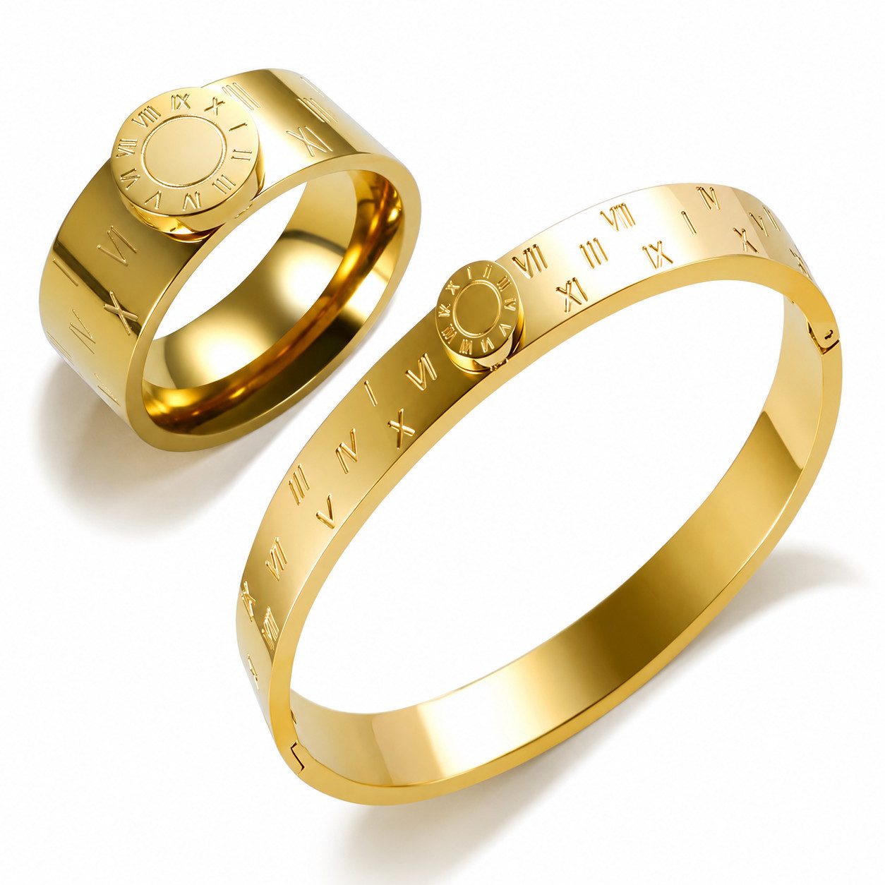 ROUGEMONT Schmuckset Damen Schmuckset Armreif und Ring-Edelstahl-moderner Sommer Schmuck, Wasserfest