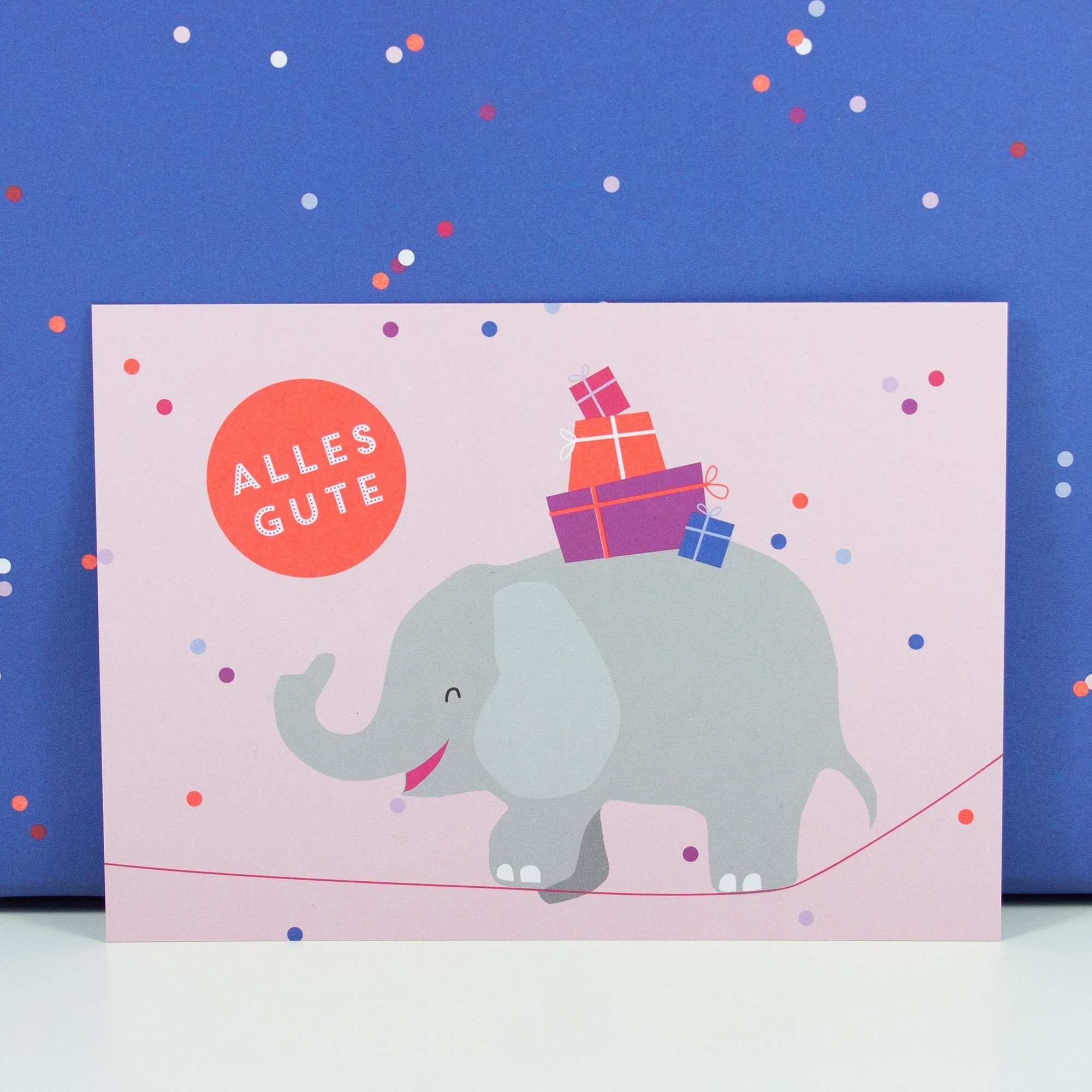 Bow & Hummingbird Postkarte Postkarte Alles Gute (Elefant)