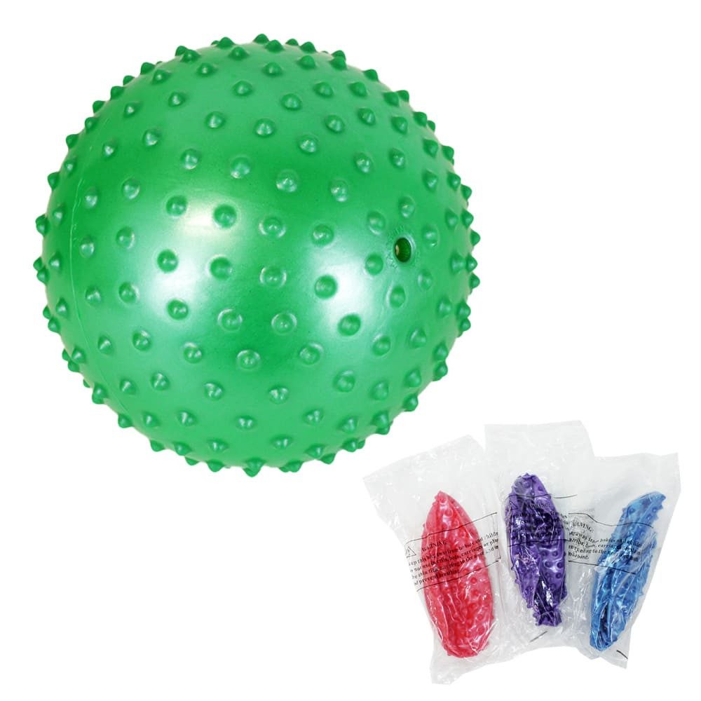BEMIRO Aufblasbares Bällebad Noppenball weich " PVC" - 4fach sortiert - ca. 20 cm