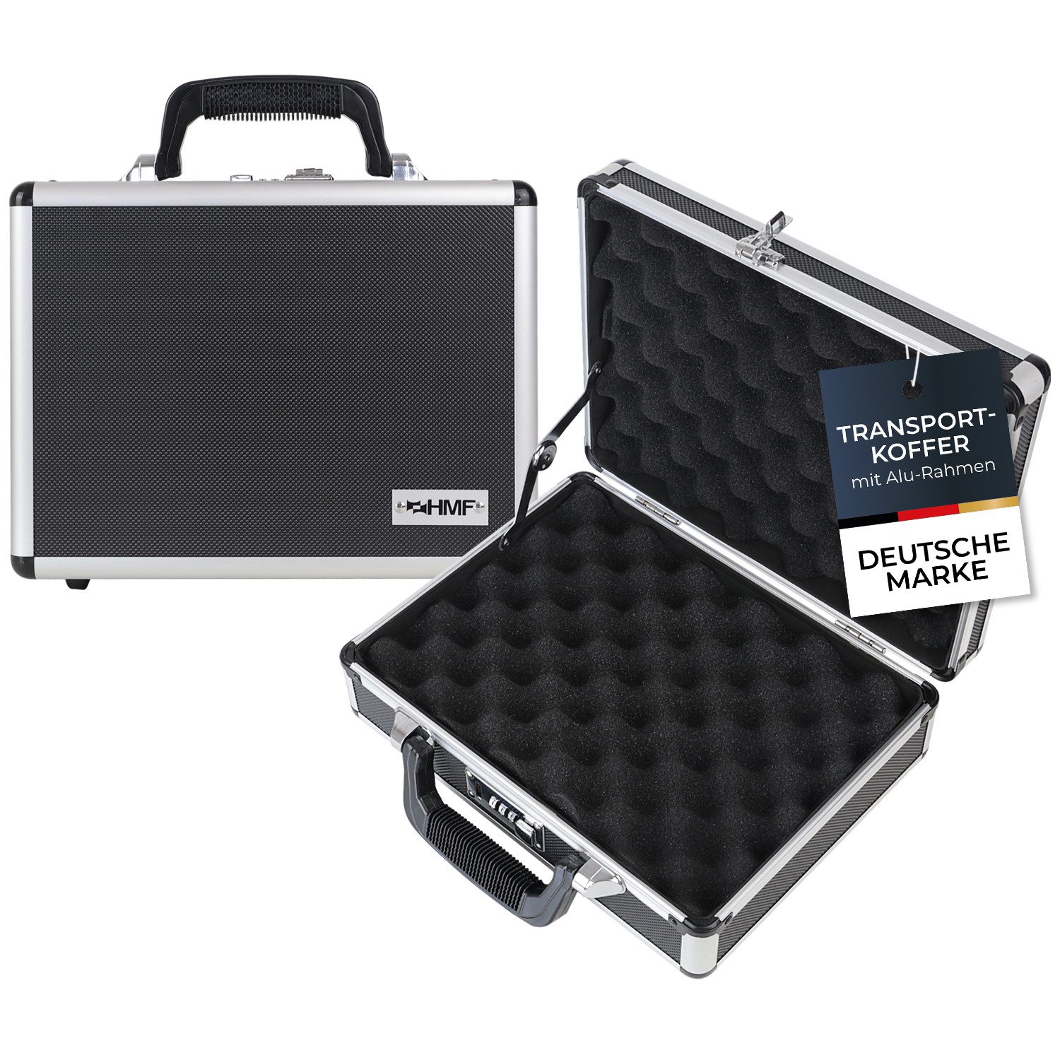HMF Aufbewahrungsbox Transportkoffer mit Noppenschaumstoff im Deckel und Bo günstig online kaufen