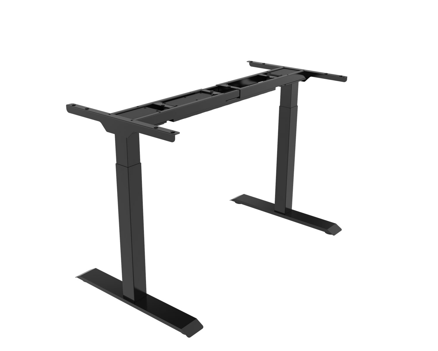 Natur24 Tischgestell Höhenverstellbares Schreibtischgestell für Platten von 120-200 cm Schwarz