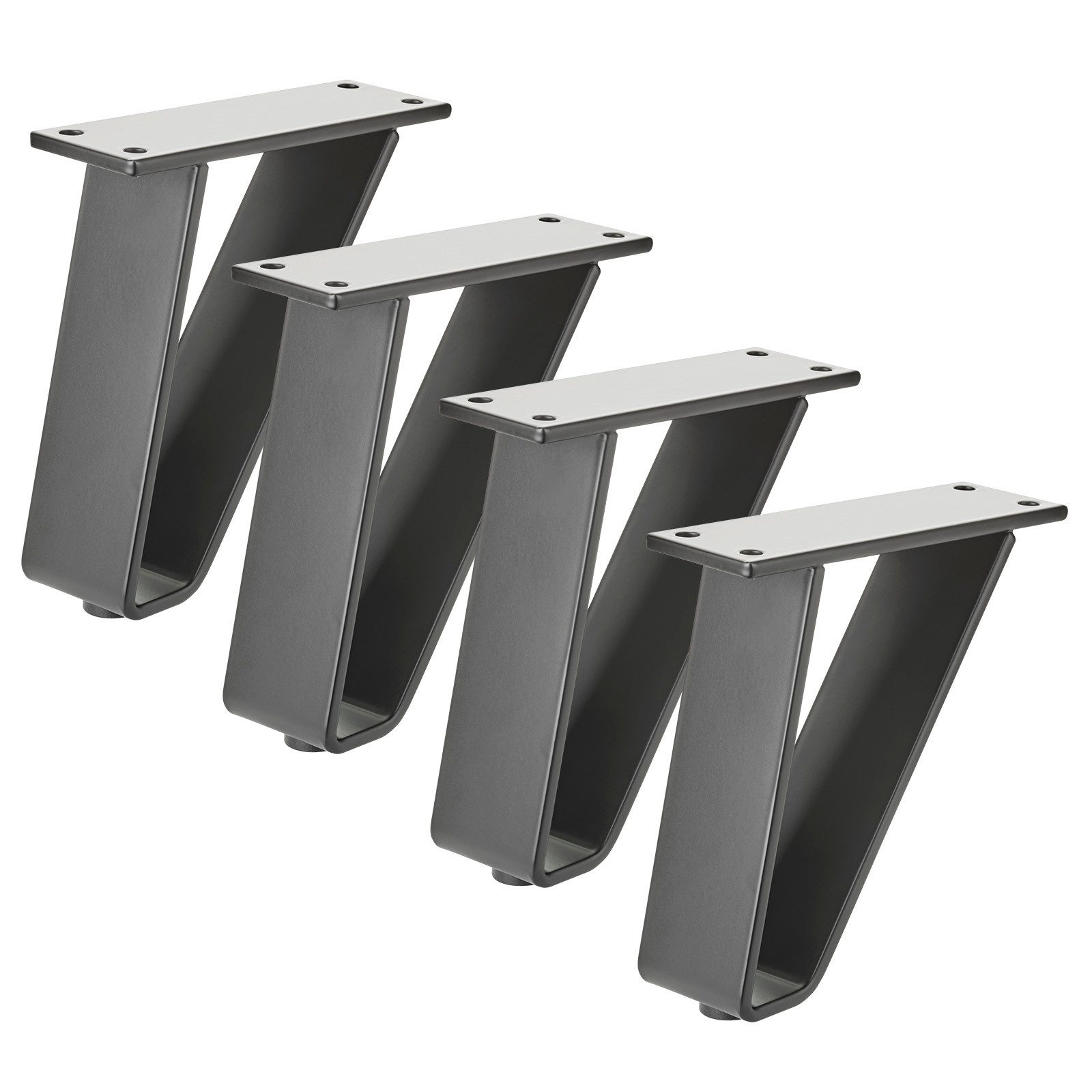 SO-TECH® Möbelfuß TANGO schwarz matt, belastbar bis 150 kg pro Fuß Sockelfuß, (4-St), Vitrinenfüße, Schrankfüße, Höhe 12,85 cm